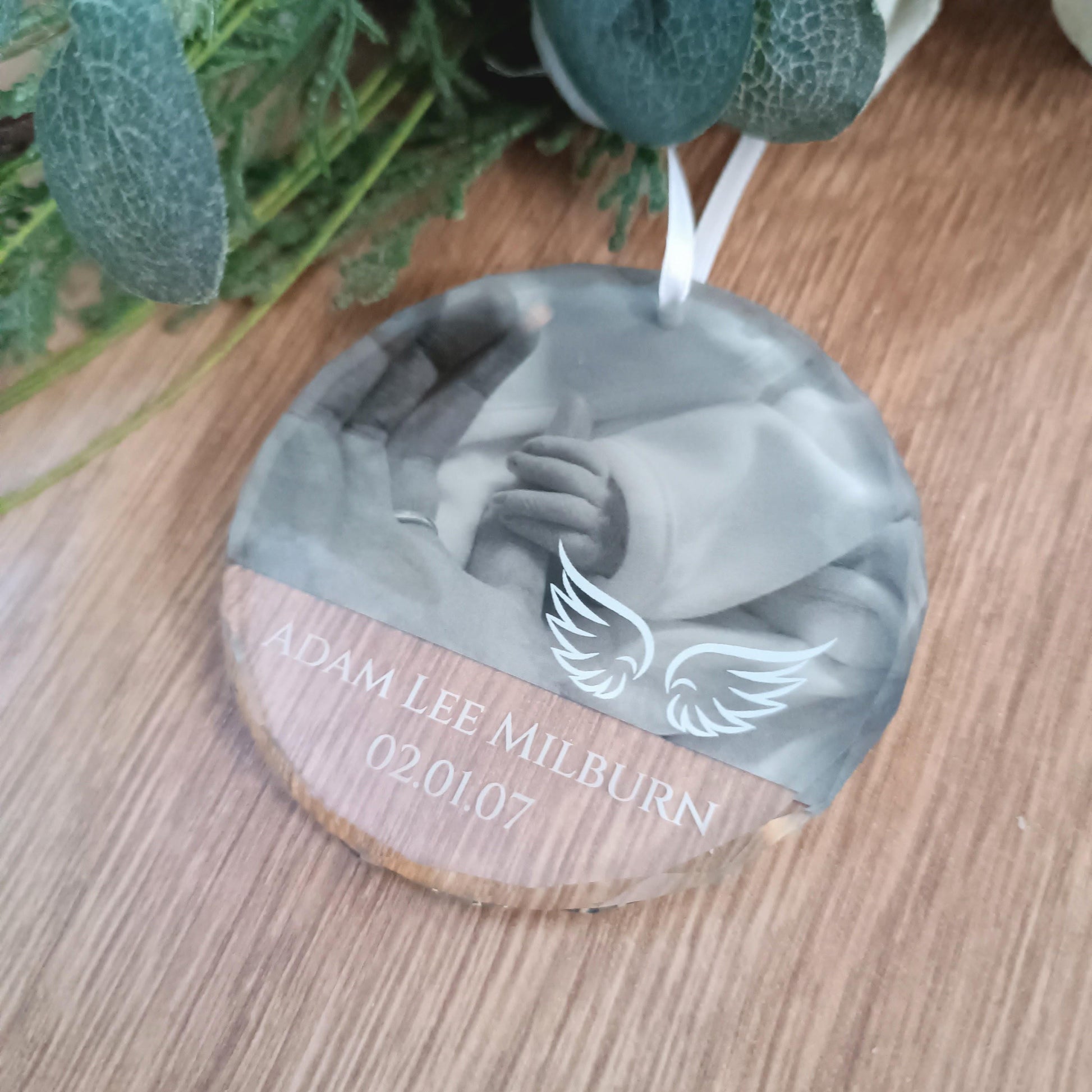 Photo Christmas Tree Ornament | Christmas Bauble | Hanging Decoration | Christmas Ornament | Angel Wings