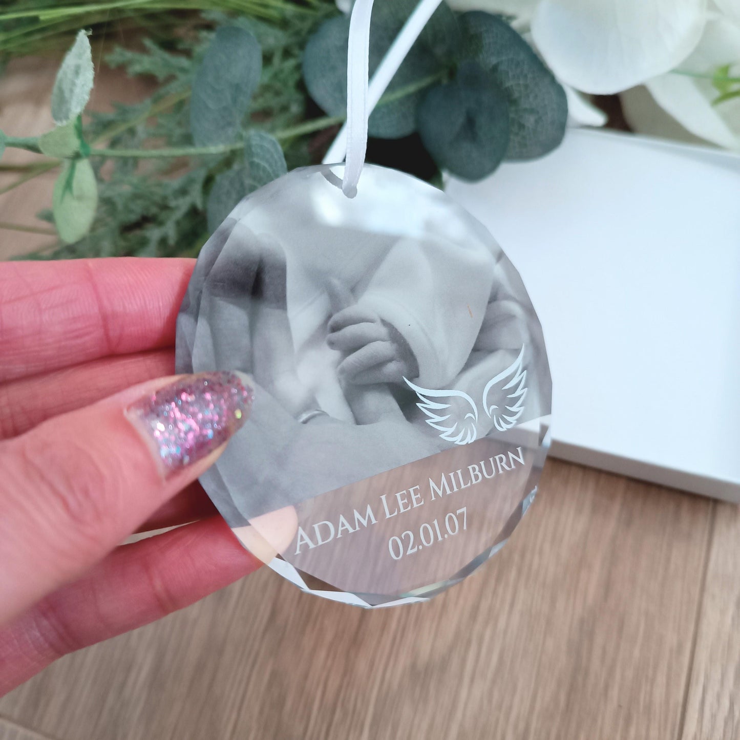 Photo Christmas Tree Ornament | Christmas Bauble | Hanging Decoration | Christmas Ornament | Angel Wings