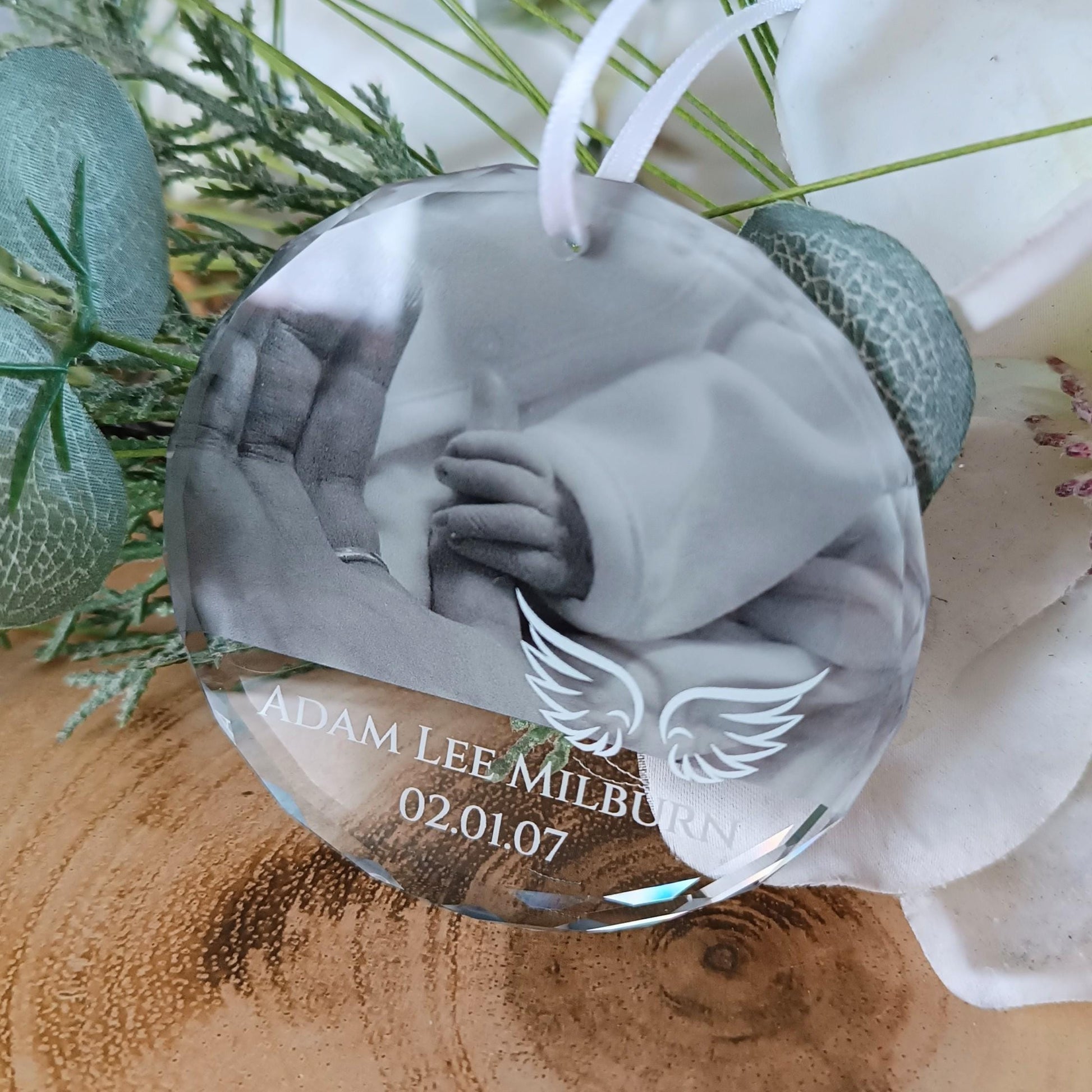 Photo Christmas Tree Ornament | Christmas Bauble | Hanging Decoration | Christmas Ornament | Angel Wings