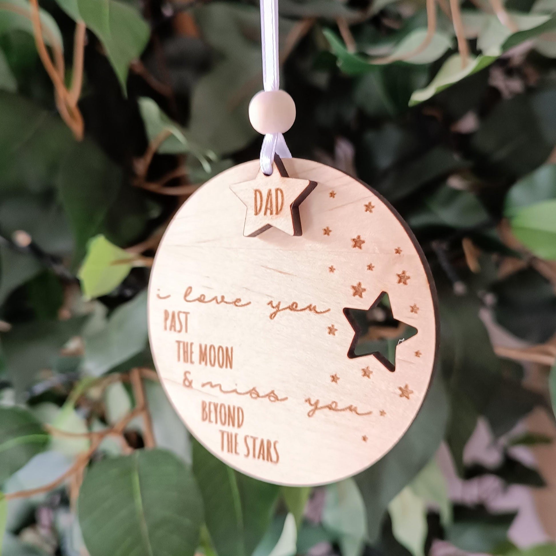 Star Christmas Tree Ornament | I love you | Personalised Tree Decoration | Christmas Memorial | Christmas Wish | Babyloss | Loss of Mum