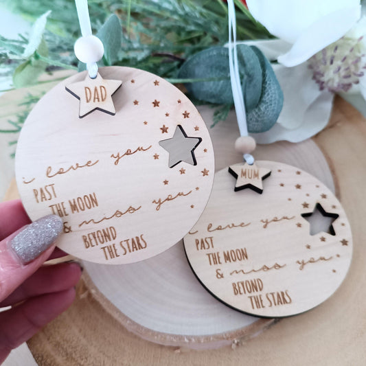 Star Christmas Tree Ornament | I love you | Personalised Tree Decoration | Christmas Memorial | Christmas Wish | Babyloss | Loss of Mum