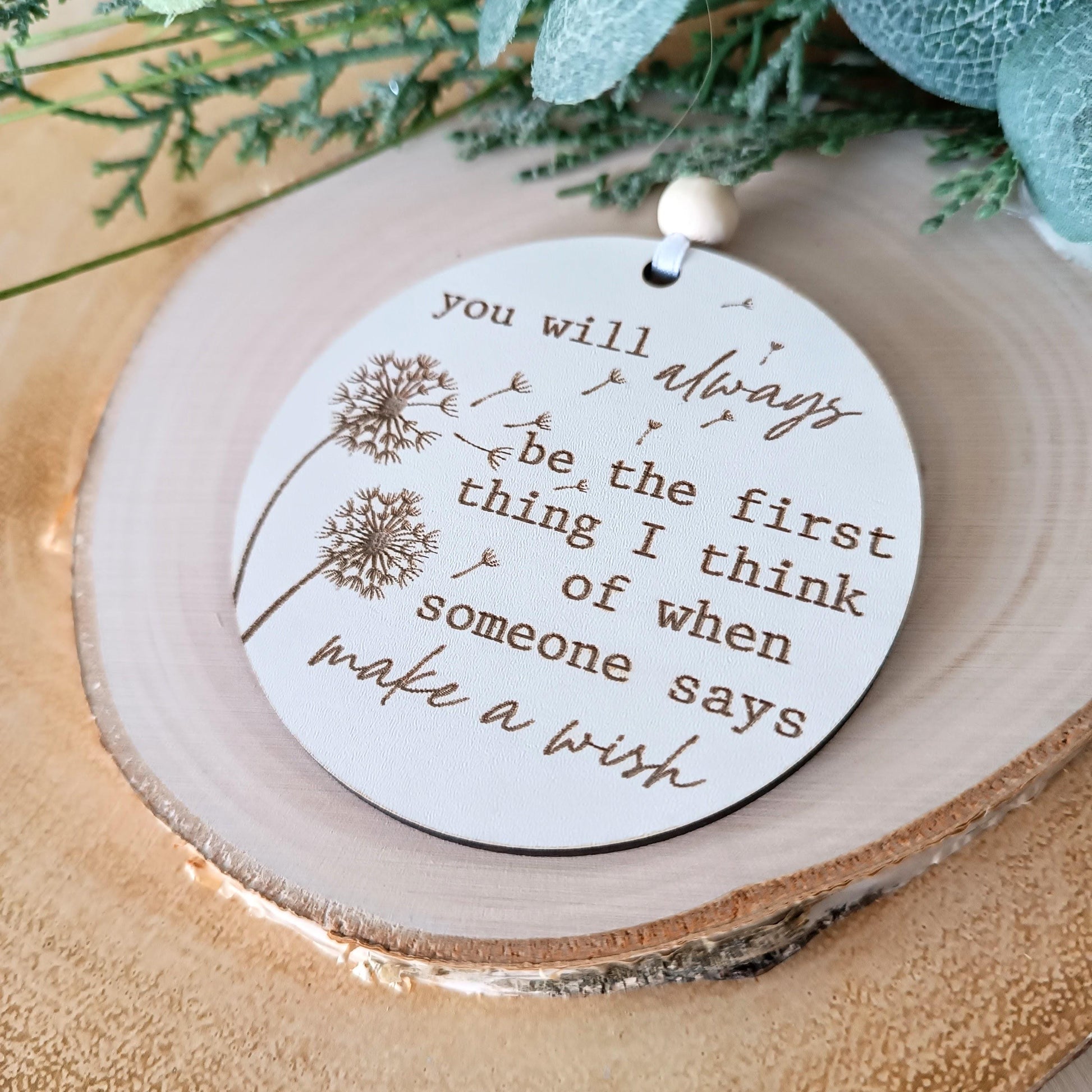 Dandelion Wish Christmas Tree Ornament | Personalised Tree Decoration | Christmas Memorial | Christmas Wish | Babyloss | Loss of Mum