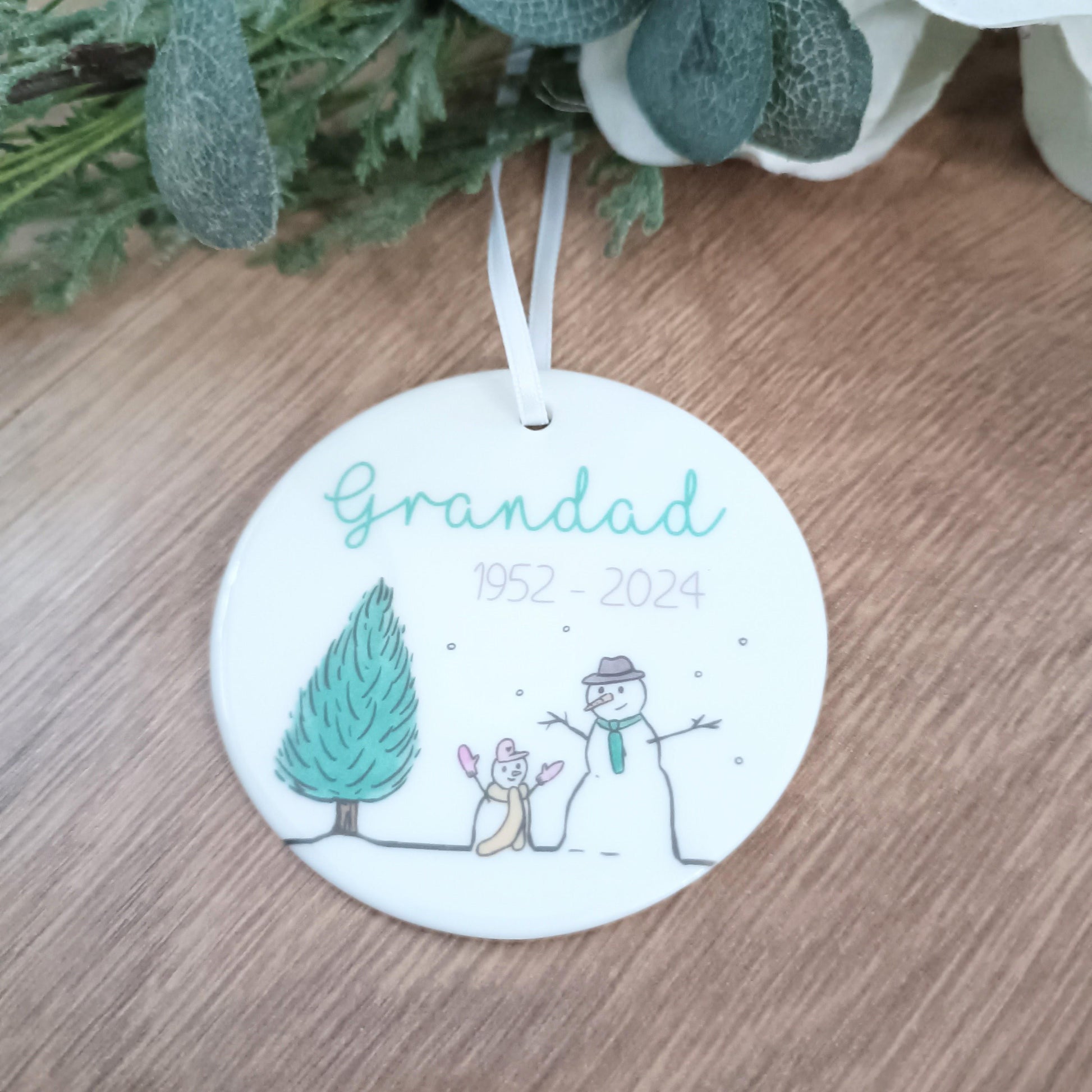 Personalised Ceramic Ornament | Nanny Grandad Tree Decoration | Grandad Ornament | Christmas Tree | Memorial Decoration