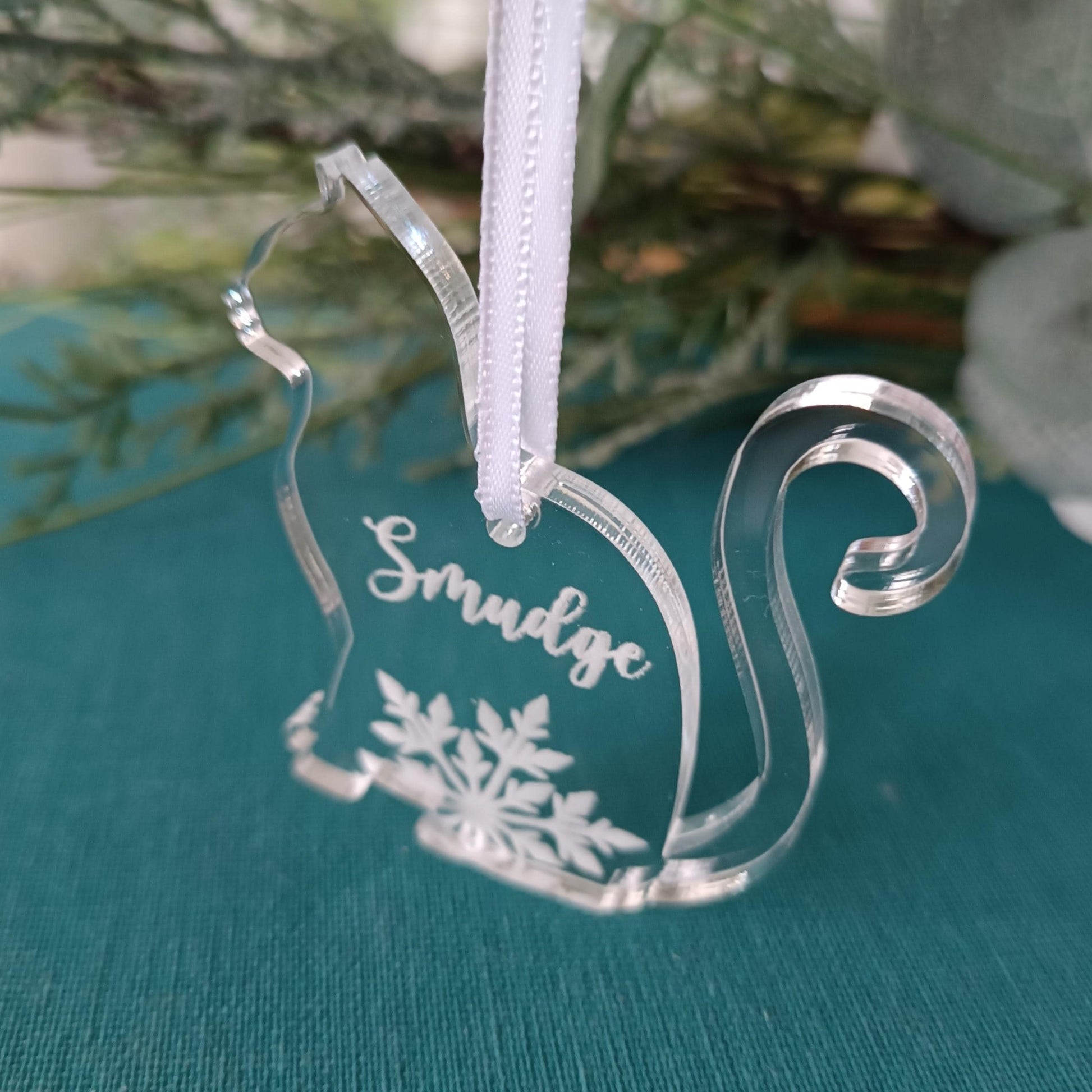 Cat Christmas Tree Ornament | Acrylic Personalised Tree Decoration | Cat Memorial | Christmas Tree | Loss of Cat | Furry Friend