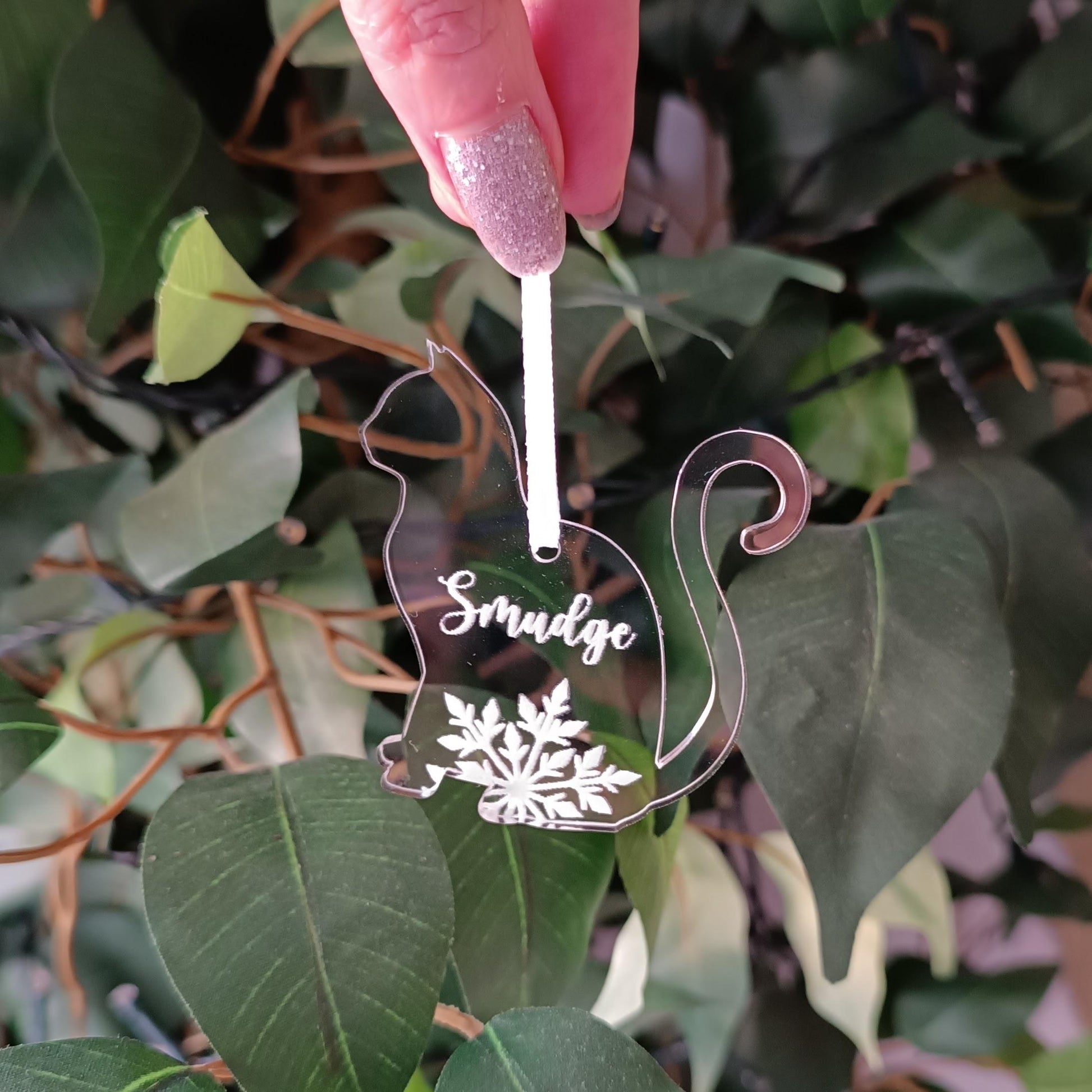 Cat Christmas Tree Ornament | Acrylic Personalised Tree Decoration | Cat Memorial | Christmas Tree | Loss of Cat | Furry Friend