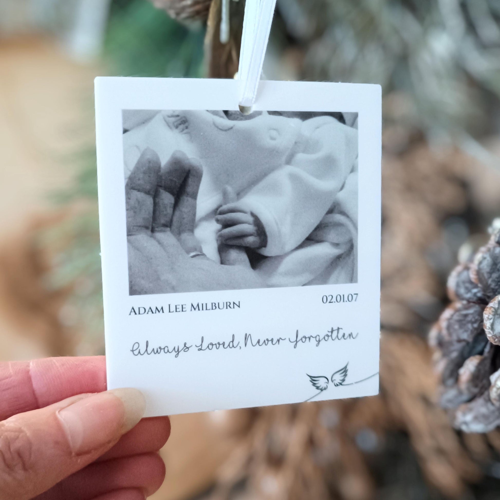 Polaroid Decoration | Photo Car Ornament | Christmas Tree Photo | Angel Wings | Personalised Polaroid