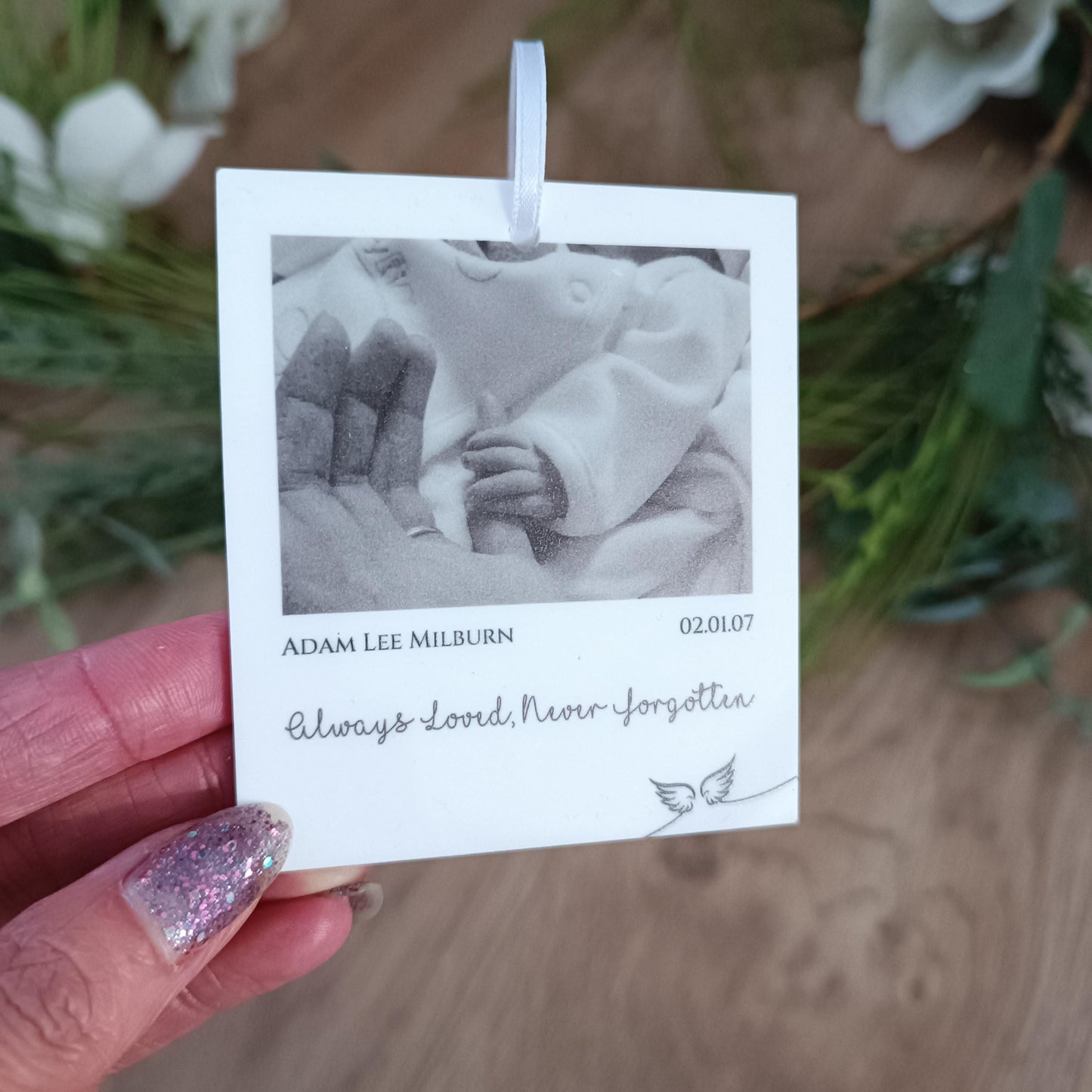 Polaroid Decoration | Photo Car Ornament | Christmas Tree Photo | Angel Wings | Personalised Polaroid