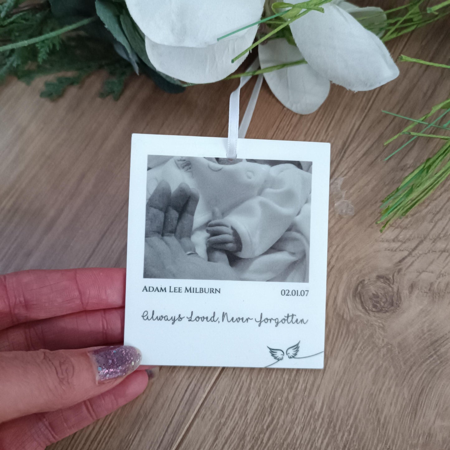 Polaroid Decoration | Photo Car Ornament | Christmas Tree Photo | Angel Wings | Personalised Polaroid