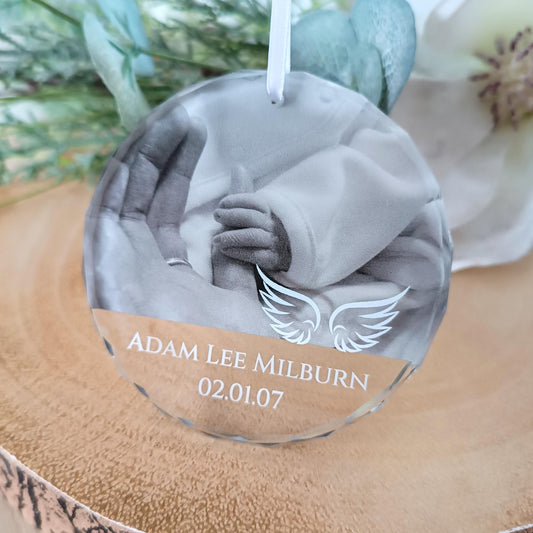 Photo Christmas Tree Ornament | Christmas Bauble | Hanging Decoration | Christmas Ornament | Angel Wings