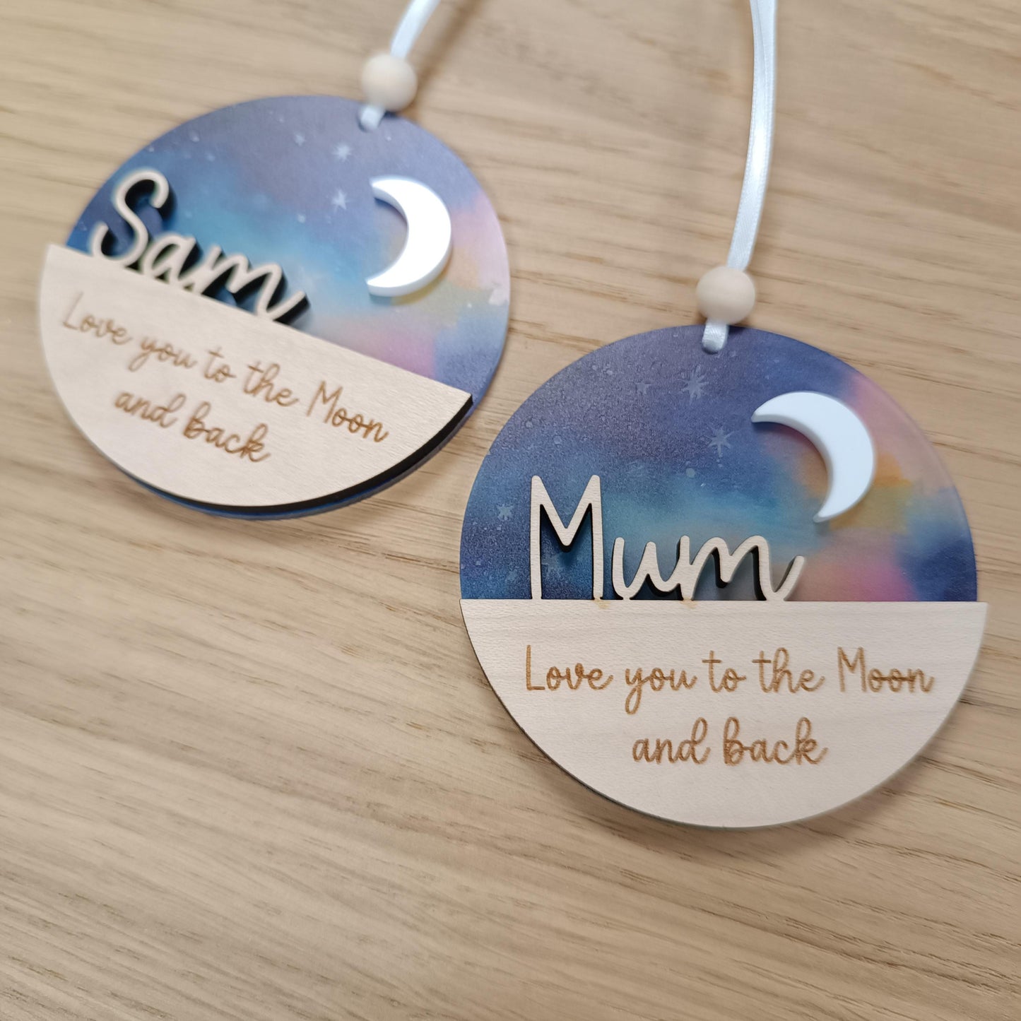 Love you to the Moon and Back Gift / Suncatcher / Moon Gift / Christmas Tree Ornament