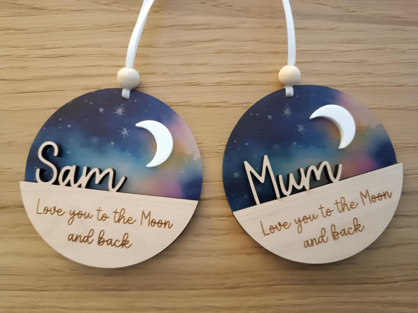 Love you to the Moon and Back Gift / Suncatcher / Moon Gift / Christmas Tree Ornament