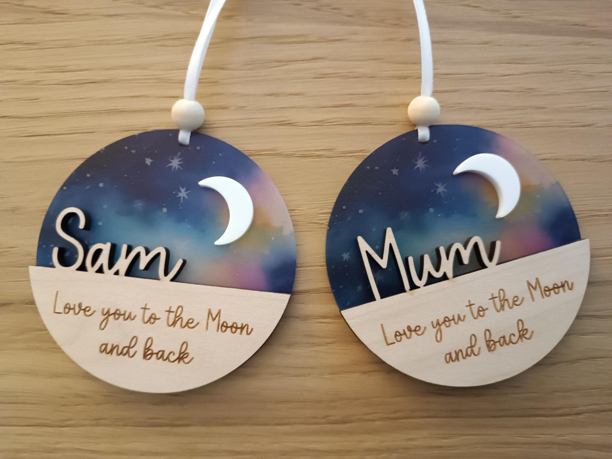 Love you to the Moon and Back Gift / Suncatcher / Moon Gift / Christmas Tree Ornament