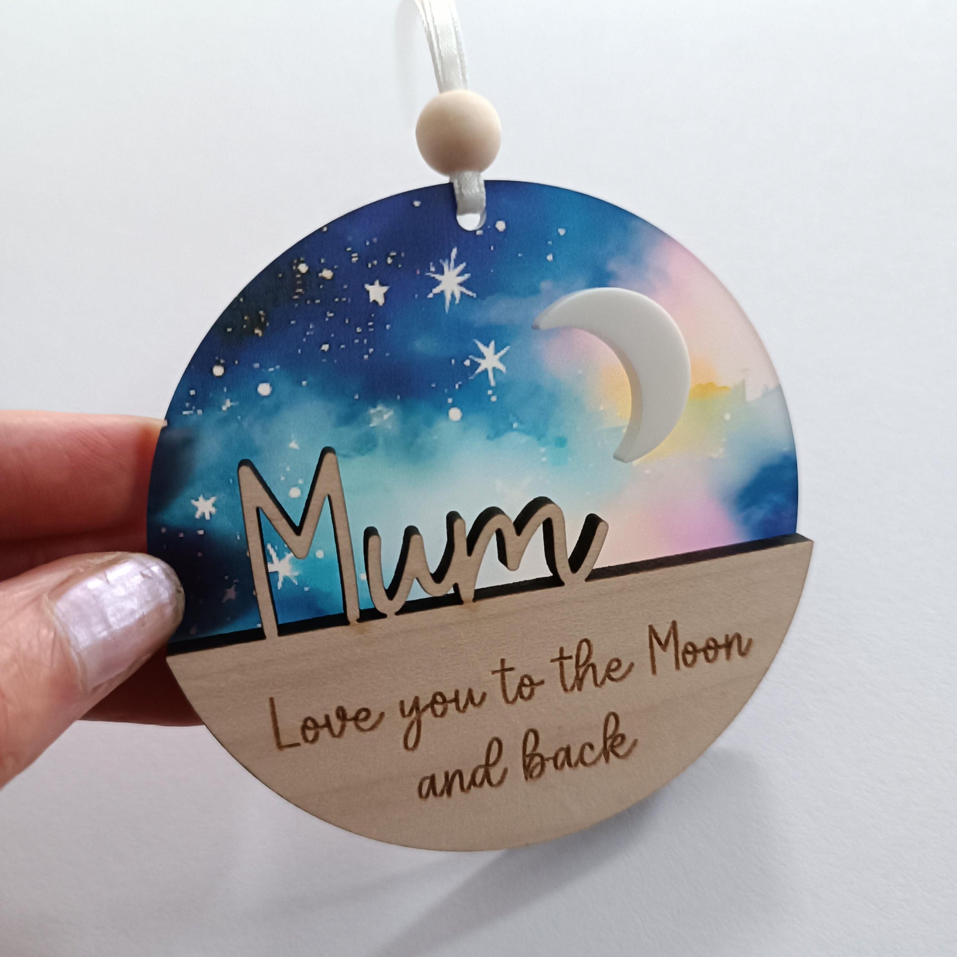 Love you to the Moon and Back Gift / Suncatcher / Moon Gift / Christmas Tree Ornament