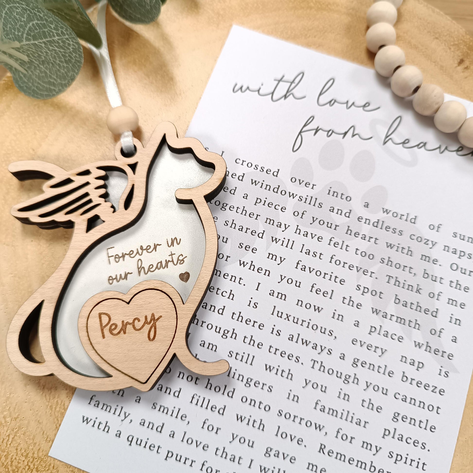 Memorial Cat Gift | Loss of Cat | Cat Christmas Tree | Memoria Pet Poem Gift