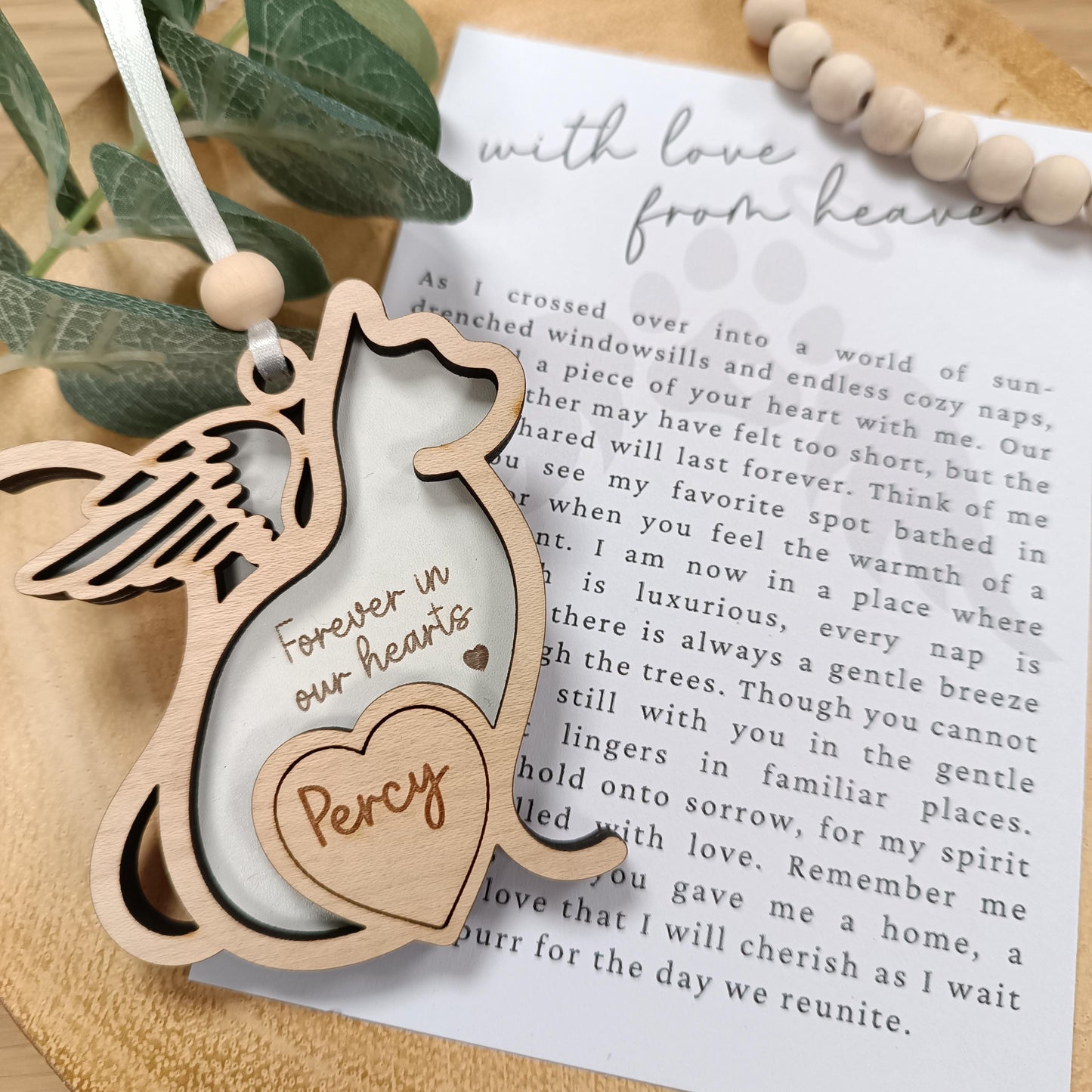 Memorial Cat Gift | Loss of Cat | Cat Christmas Tree | Memoria Pet Poem Gift