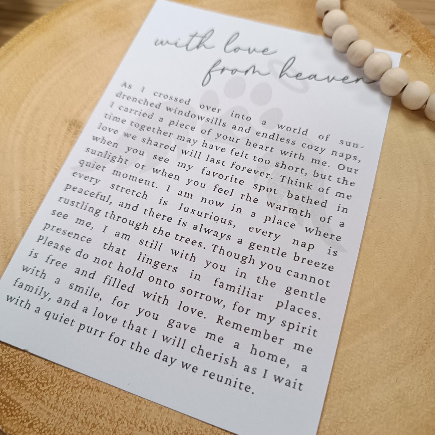 Memorial Cat Gift | Loss of Cat | Cat Christmas Tree | Memoria Pet Poem Gift