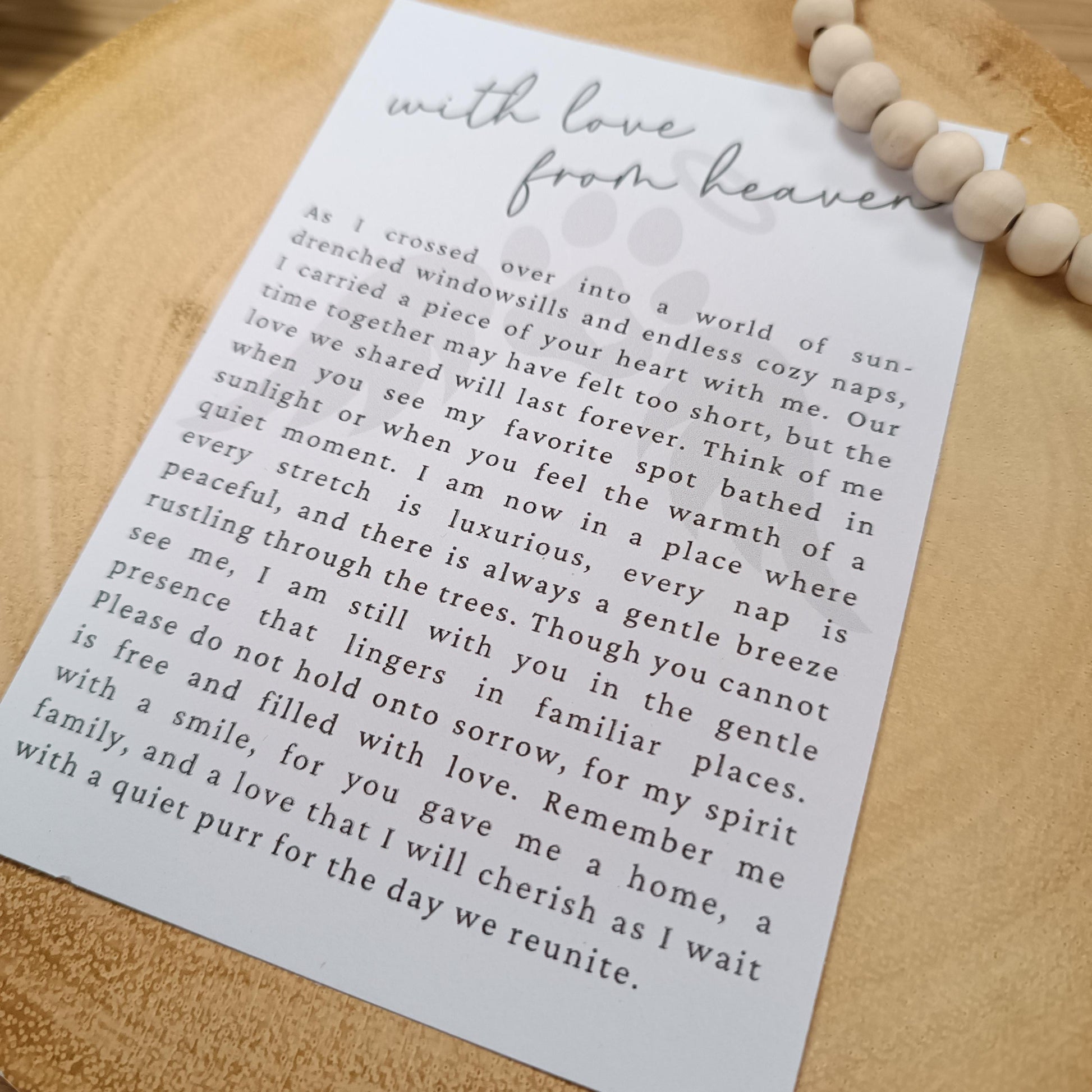 Memorial Cat Gift | Loss of Cat | Cat Christmas Tree | Memoria Pet Poem Gift