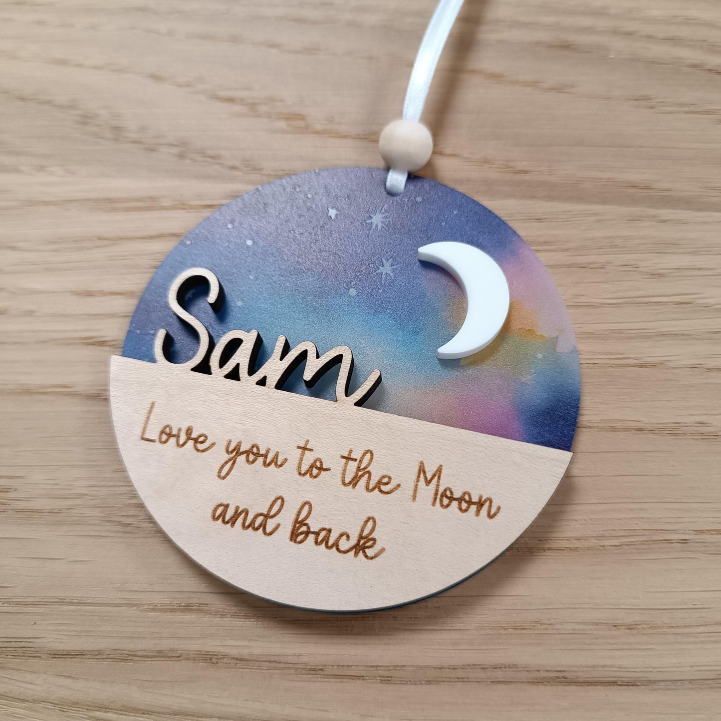 Love you to the Moon and Back Gift / Suncatcher / Moon Gift / Christmas Tree Ornament