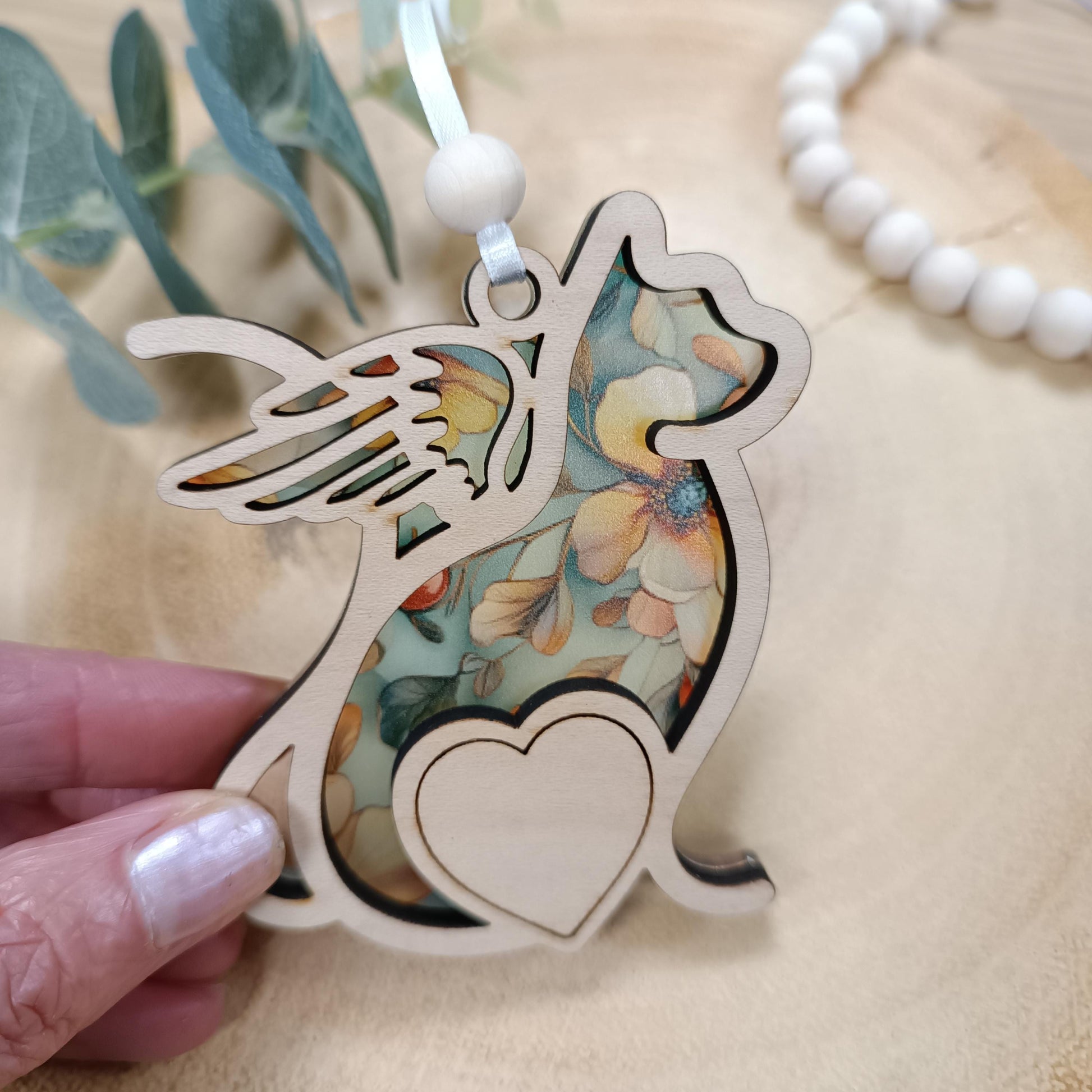 Memorial Cat Suncatcher Gift | Loss of Cat | Cat Christmas Tree | Memorial Pet Poem Gift