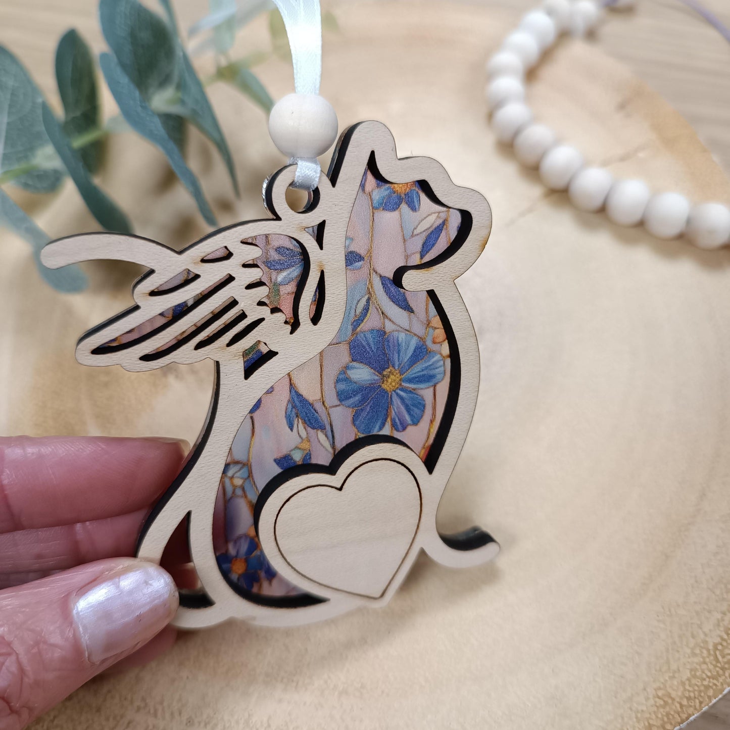 Memorial Cat Suncatcher Gift | Loss of Cat | Cat Christmas Tree | Memorial Pet Poem Gift