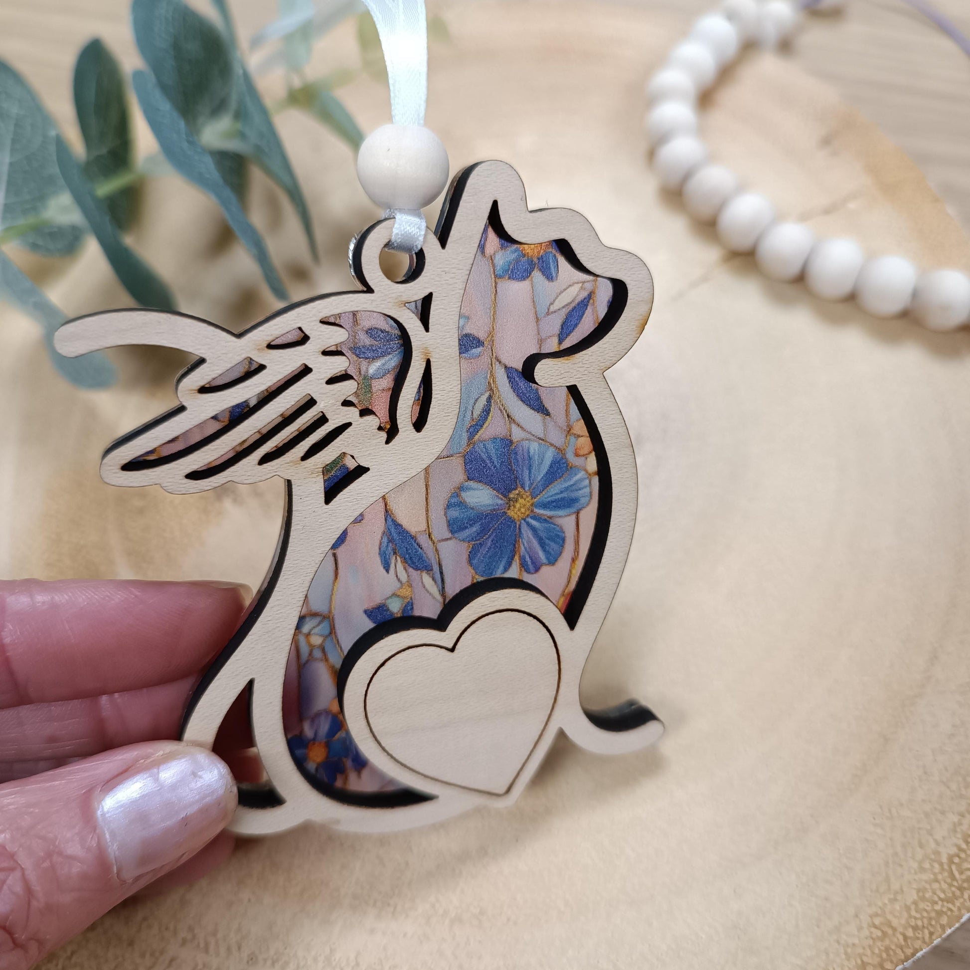 Memorial Cat Suncatcher Gift | Loss of Cat | Cat Christmas Tree | Memorial Pet Poem Gift