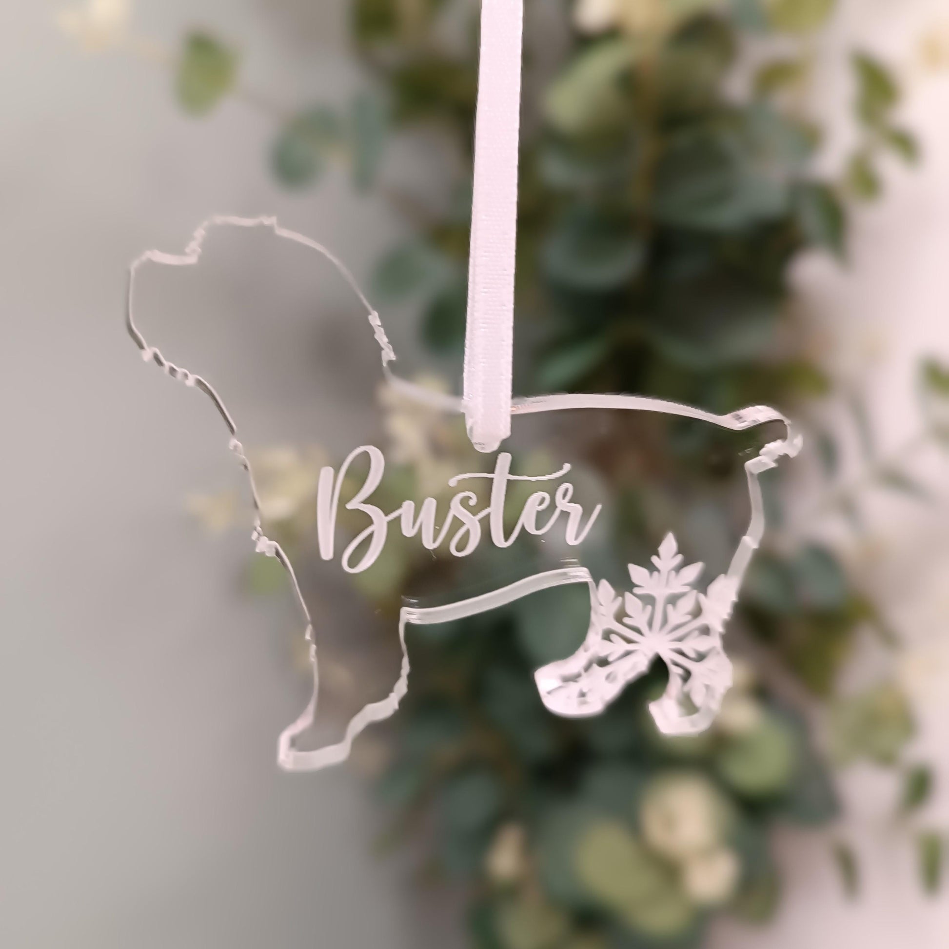 Dog Christmas Tree Ornament | Acrylic Personalised Decoration | Puppy Memorial | 300 Breeds