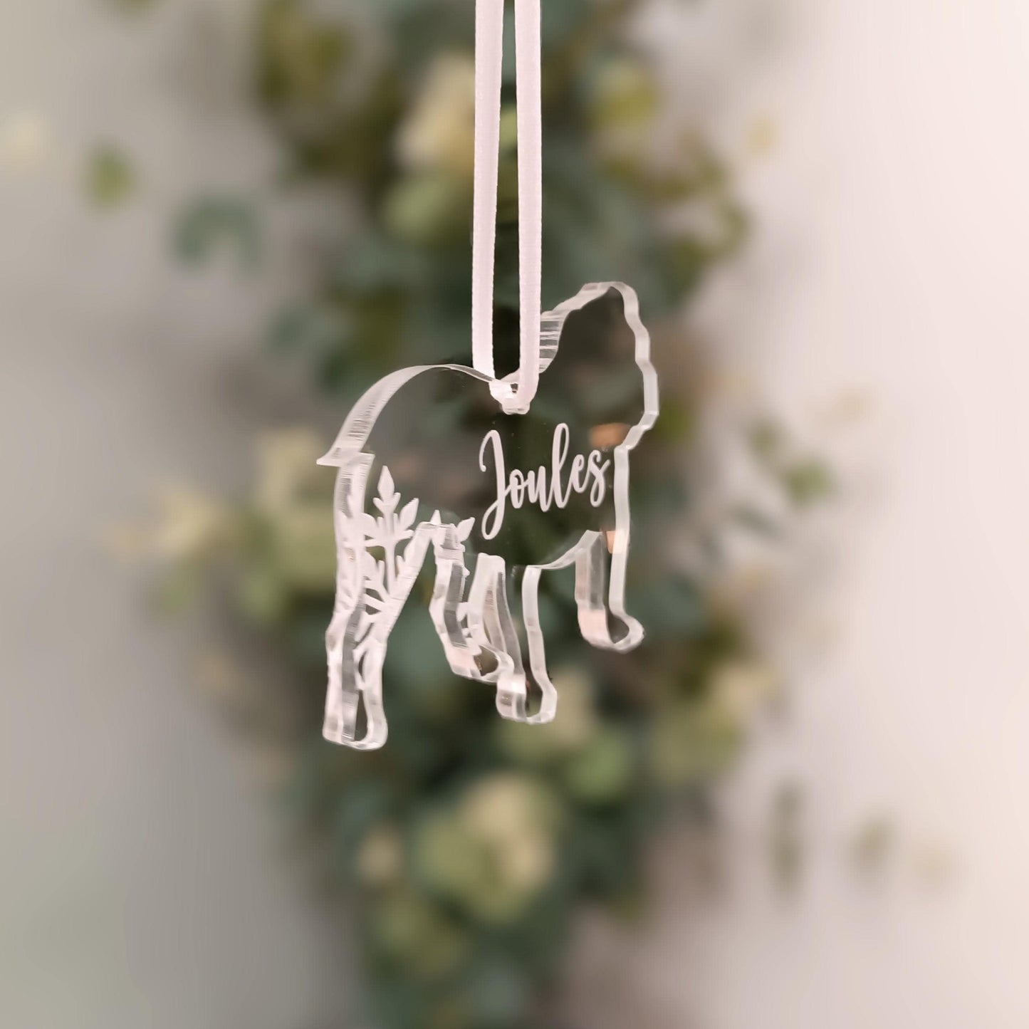 Dog Christmas Tree Ornament | Acrylic Personalised Decoration | Puppy Memorial | 300 Breeds