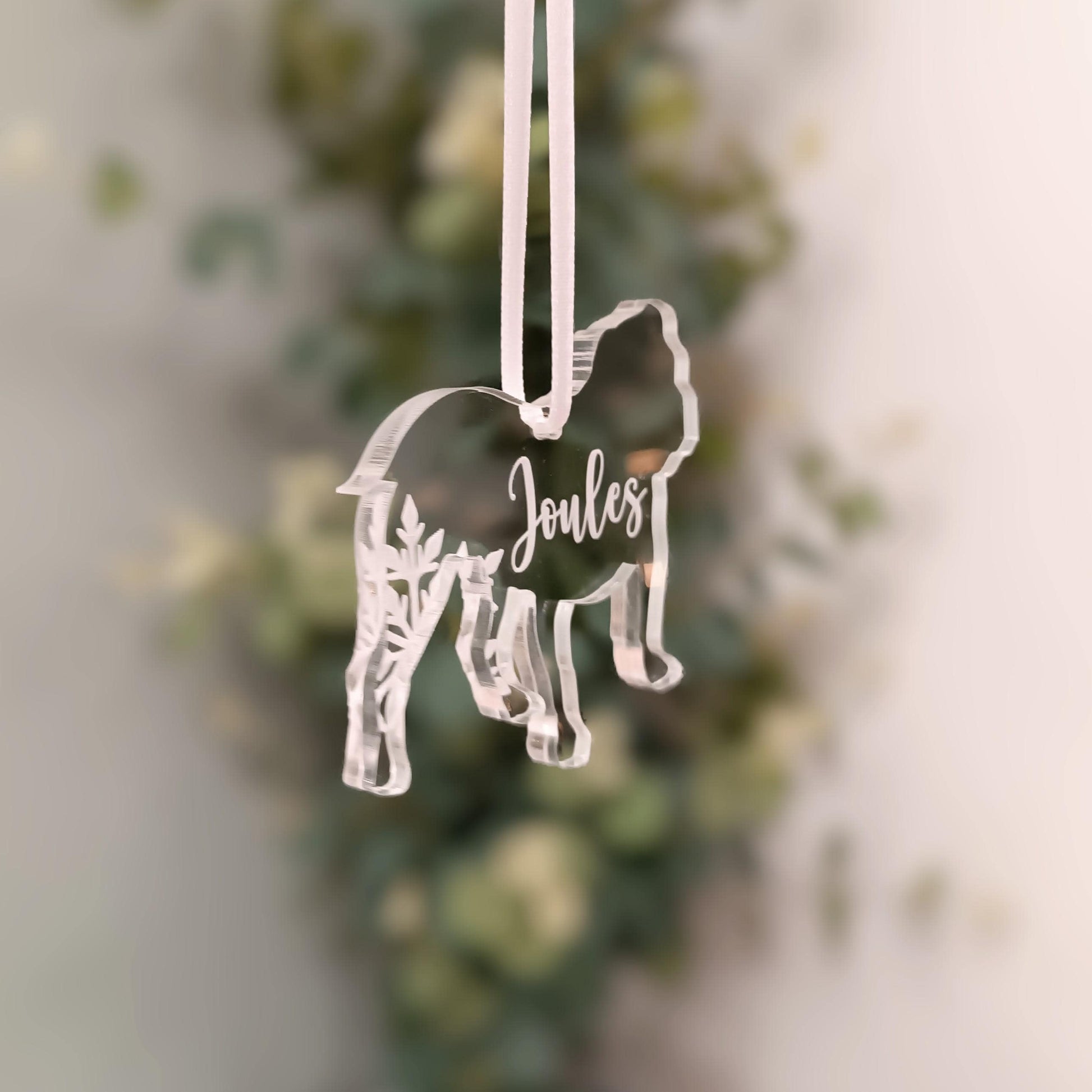 Dog Christmas Tree Ornament | Acrylic Personalised Decoration | Puppy Memorial | 300 Breeds