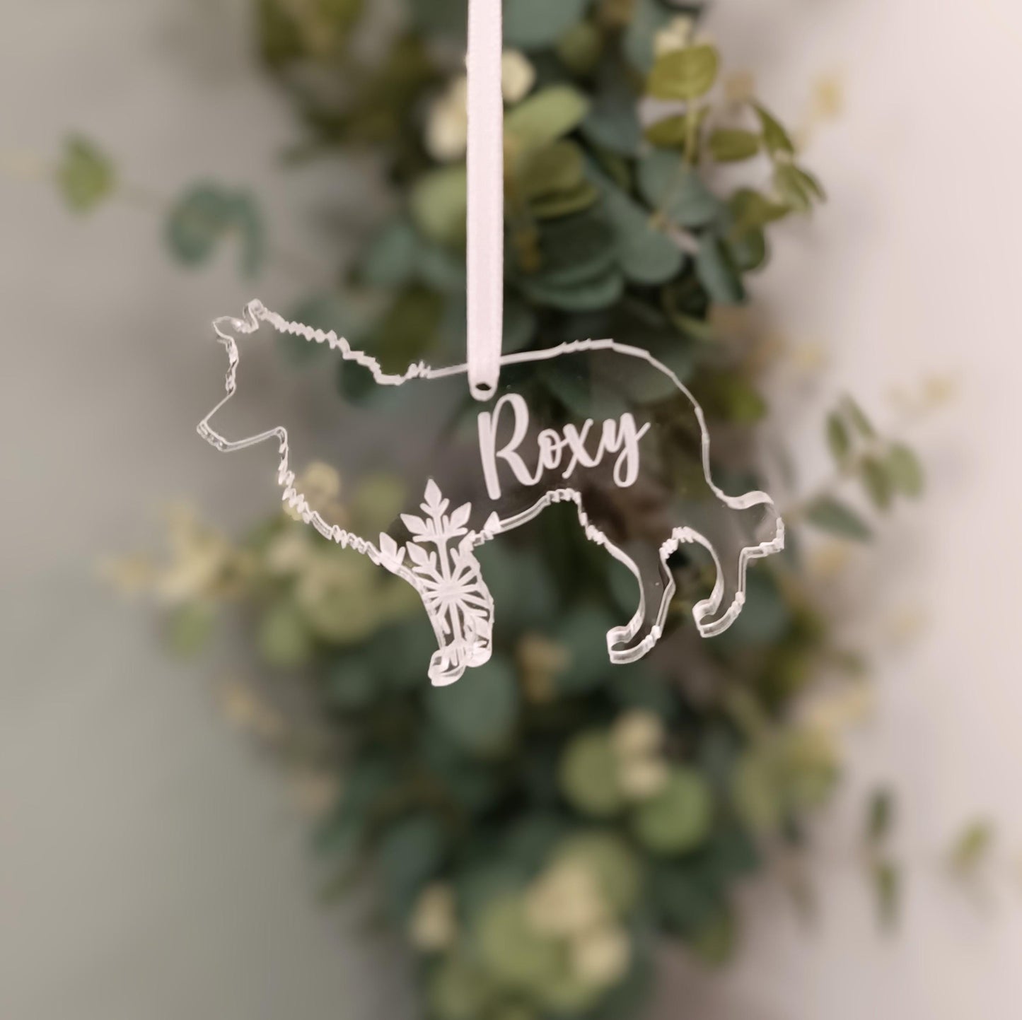 Dog Christmas Tree Ornament | Acrylic Personalised Decoration | Puppy Memorial | 300 Breeds