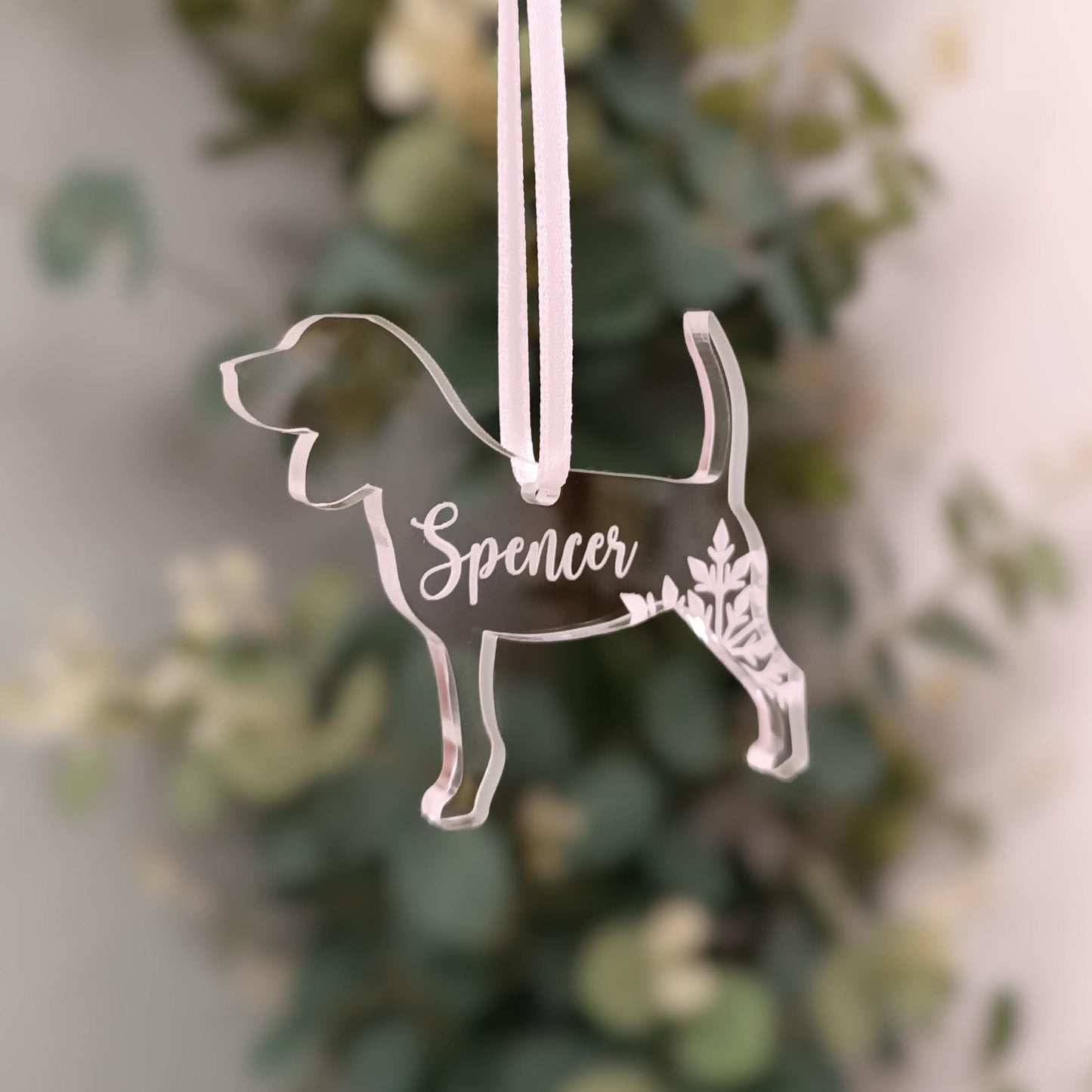 Dog Christmas Tree Ornament | Acrylic Personalised Decoration | Puppy Memorial | 300 Breeds