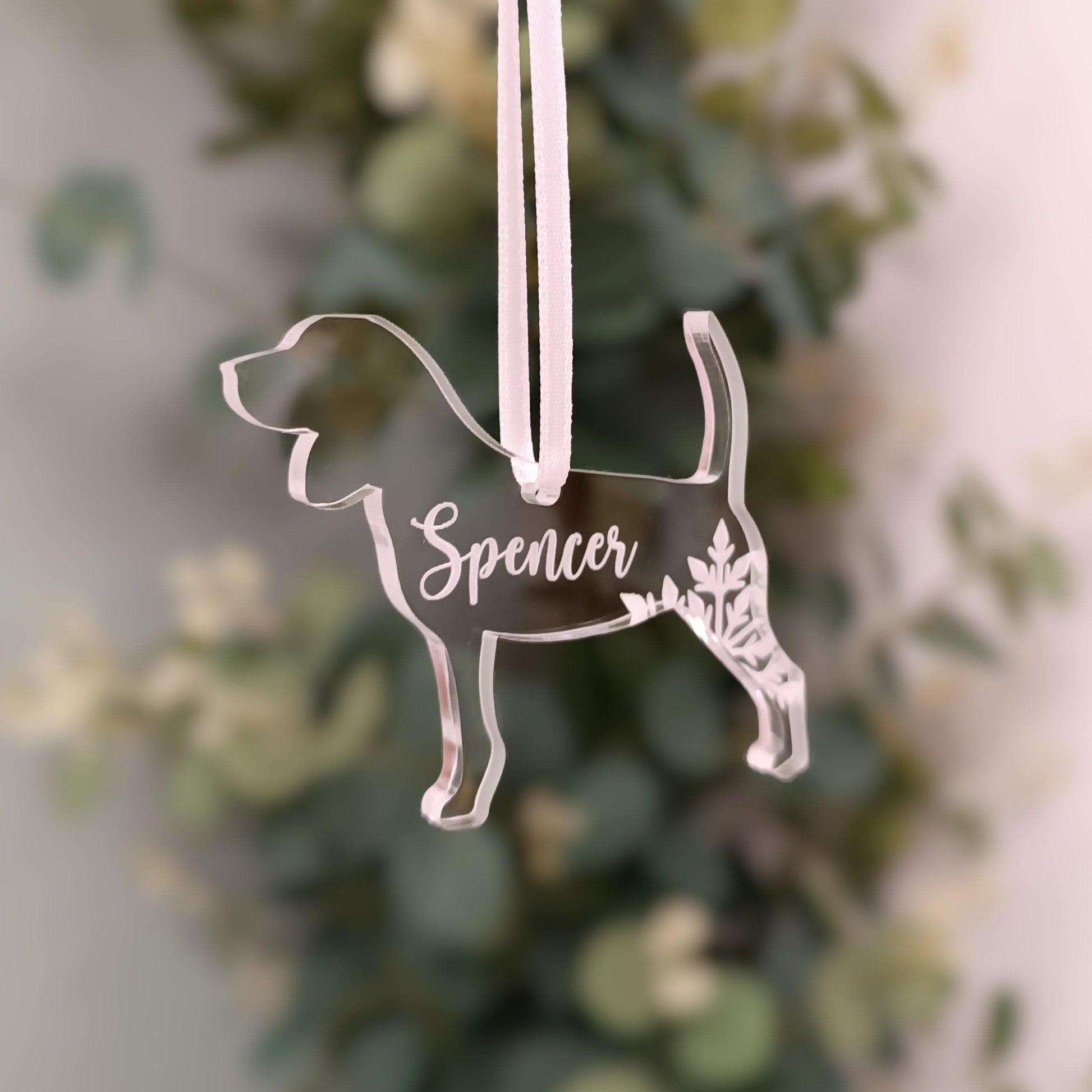Dog Christmas Tree Ornament | Acrylic Personalised Decoration | Puppy Memorial | 300 Breeds