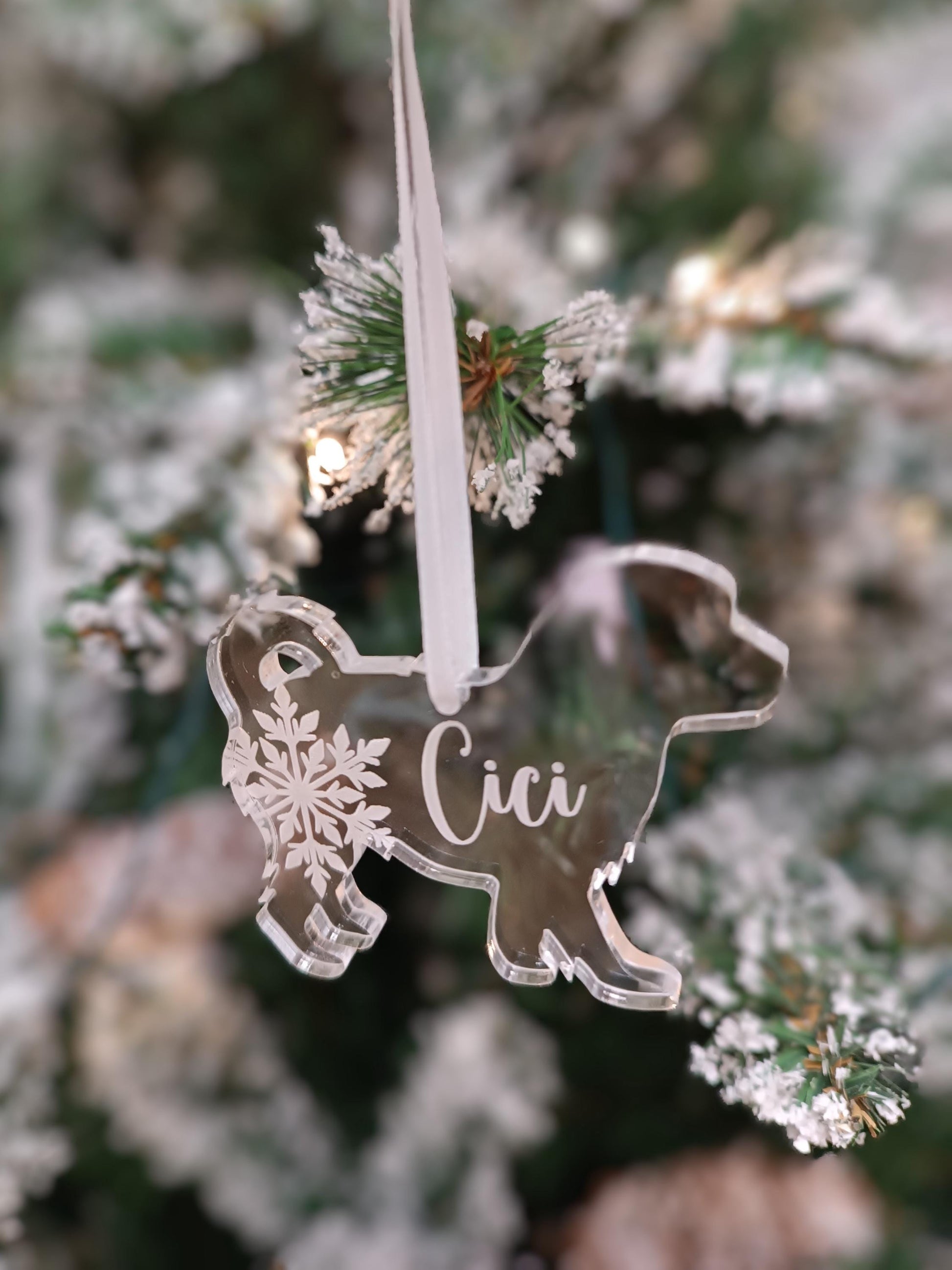 Dog Christmas Tree Ornament | Acrylic Personalised Decoration | Puppy Memorial | 300 Breeds
