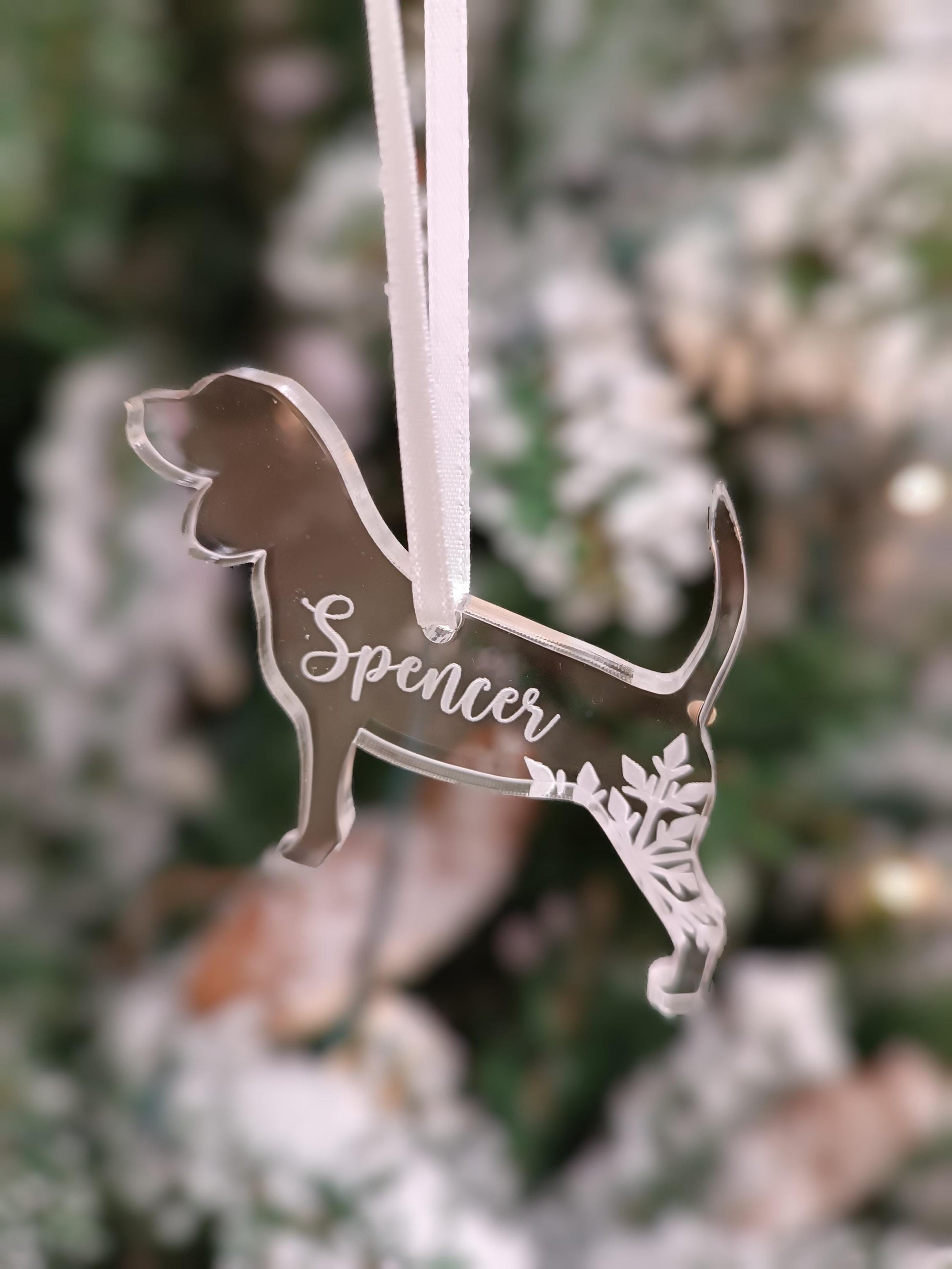 Dog Christmas Tree Ornament | Acrylic Personalised Decoration | Puppy Memorial | 300 Breeds