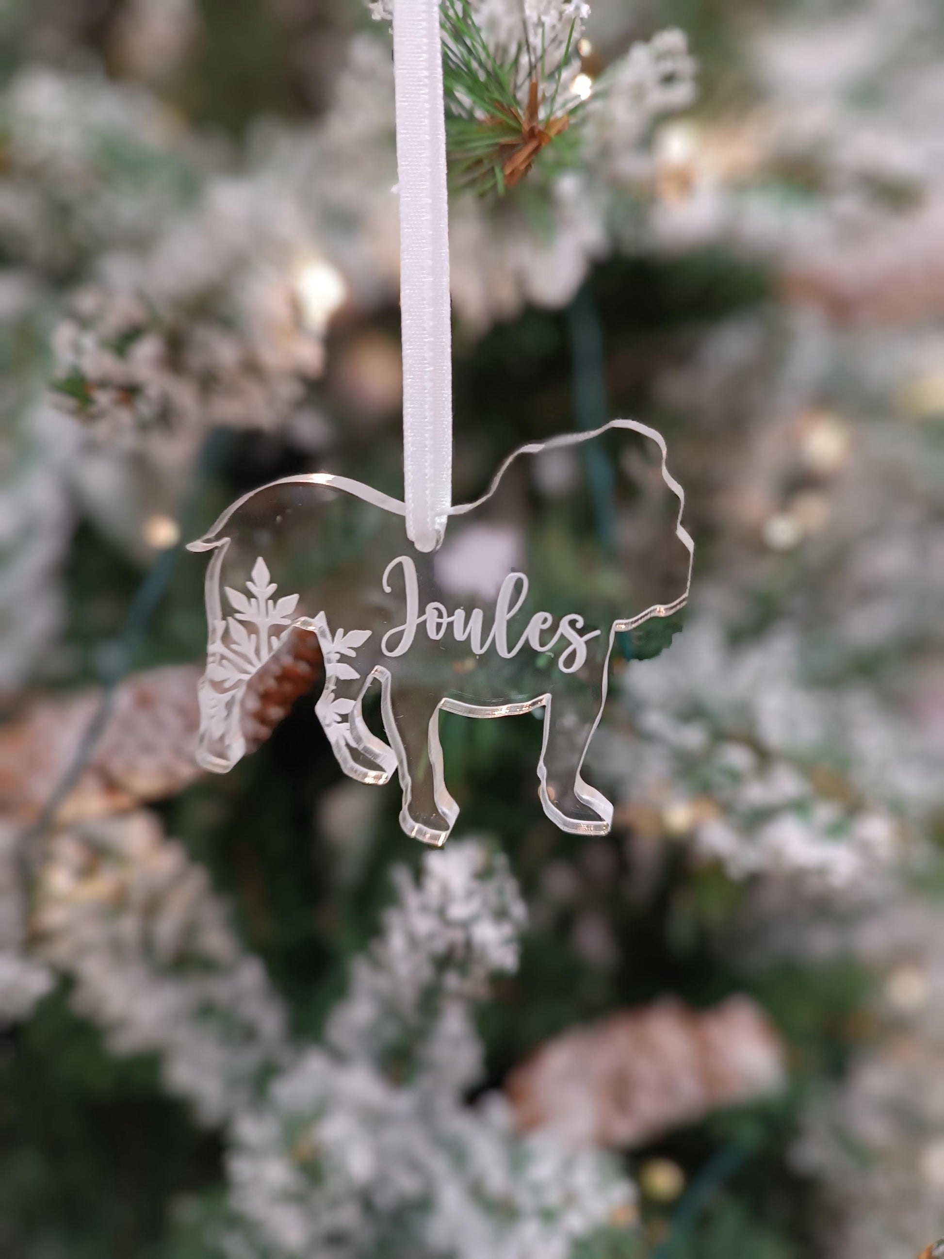 Dog Christmas Tree Ornament | Acrylic Personalised Decoration | Puppy Memorial | 300 Breeds