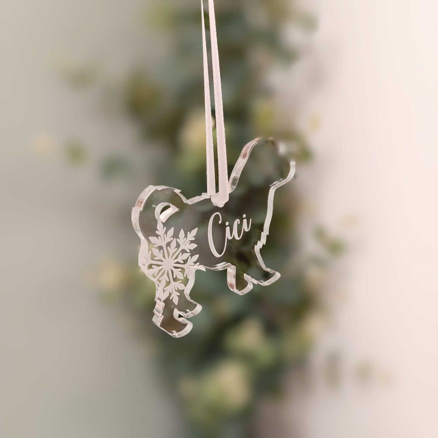 Dog Christmas Tree Ornament | Acrylic Personalised Decoration | Puppy Memorial | 300 Breeds