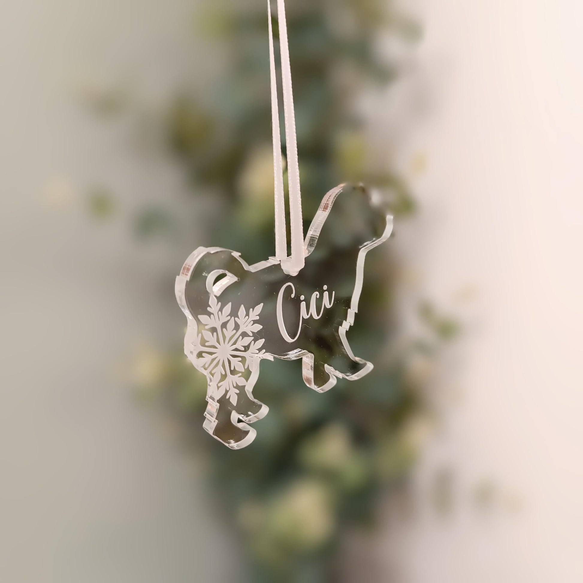 Dog Christmas Tree Ornament | Acrylic Personalised Decoration | Puppy Memorial | 300 Breeds