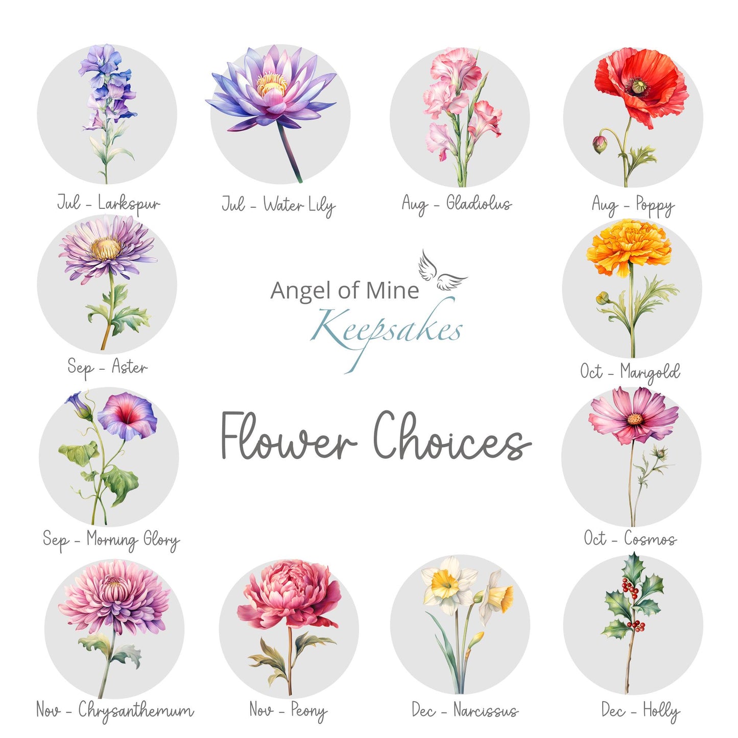 Memorial Slate and Hook | Birth Flower Memorial Plaque | Garden Memorial