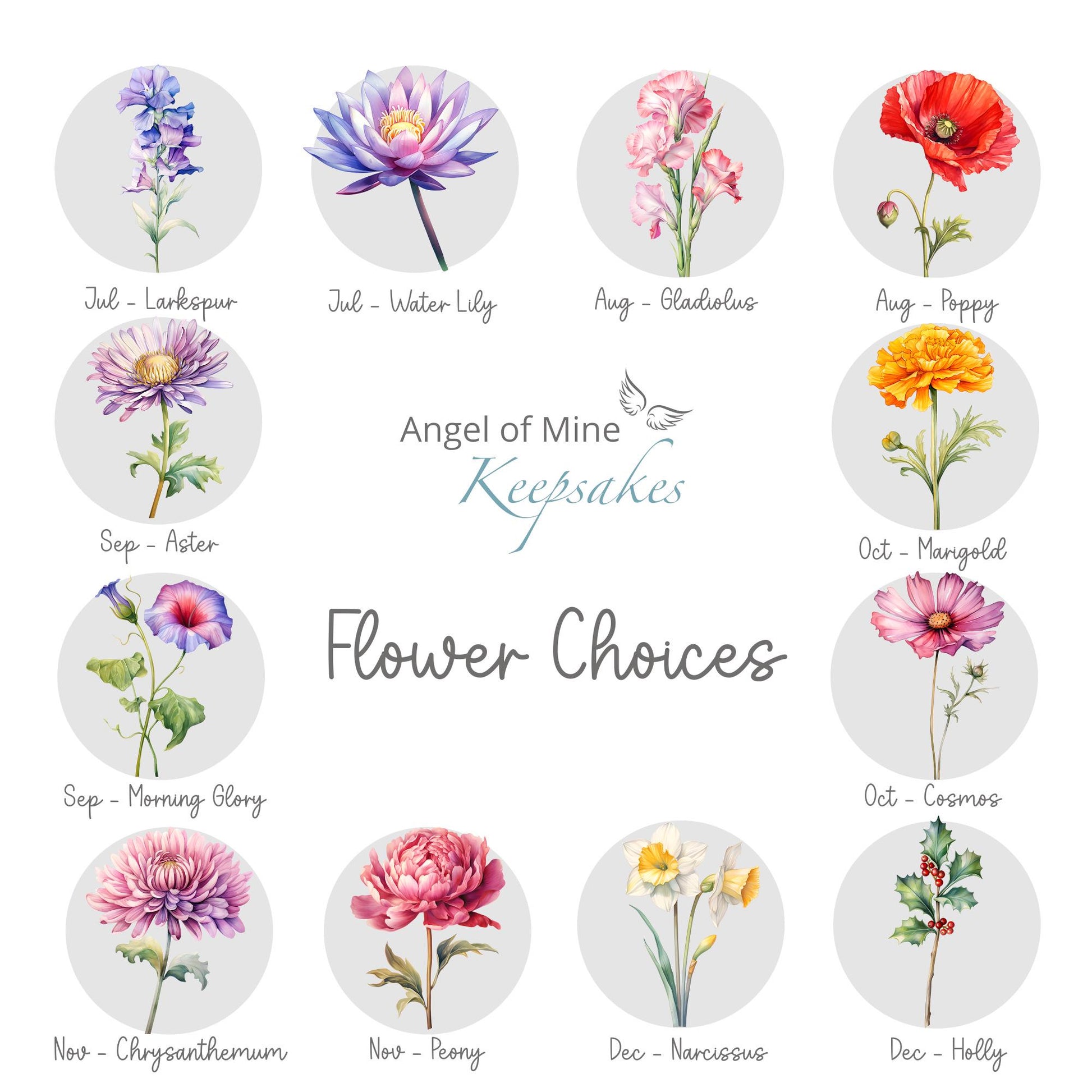 Memorial Slate and Hook | Birth Flower Memorial Plaque | Garden Memorial