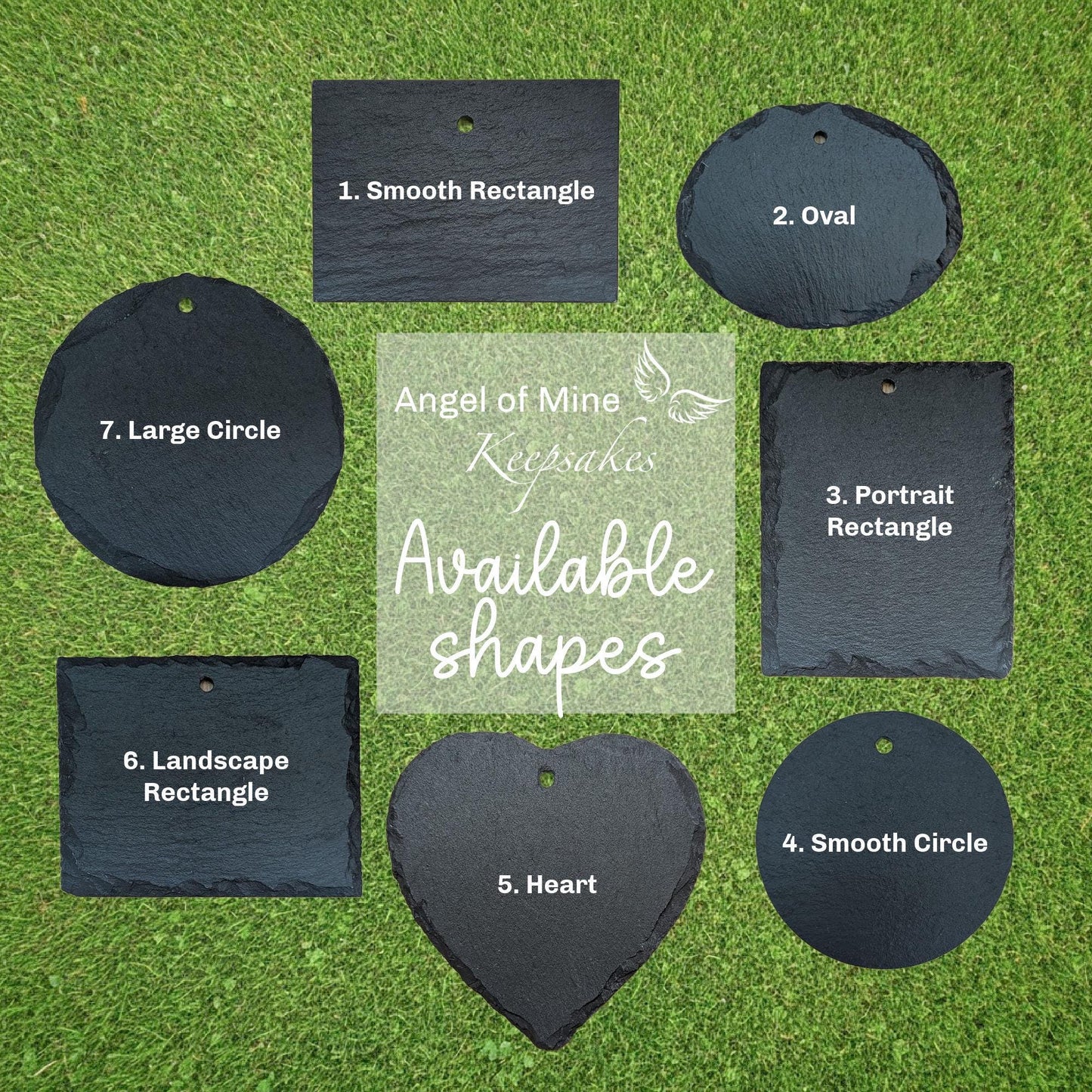 Memorial Slate and Hook | Birth Flower Memorial Plaque | Garden Memorial