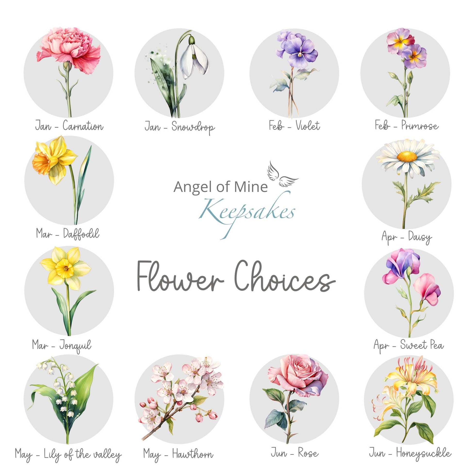 Memorial Slate and Hook | Birth Flower Memorial Plaque | Garden Memorial