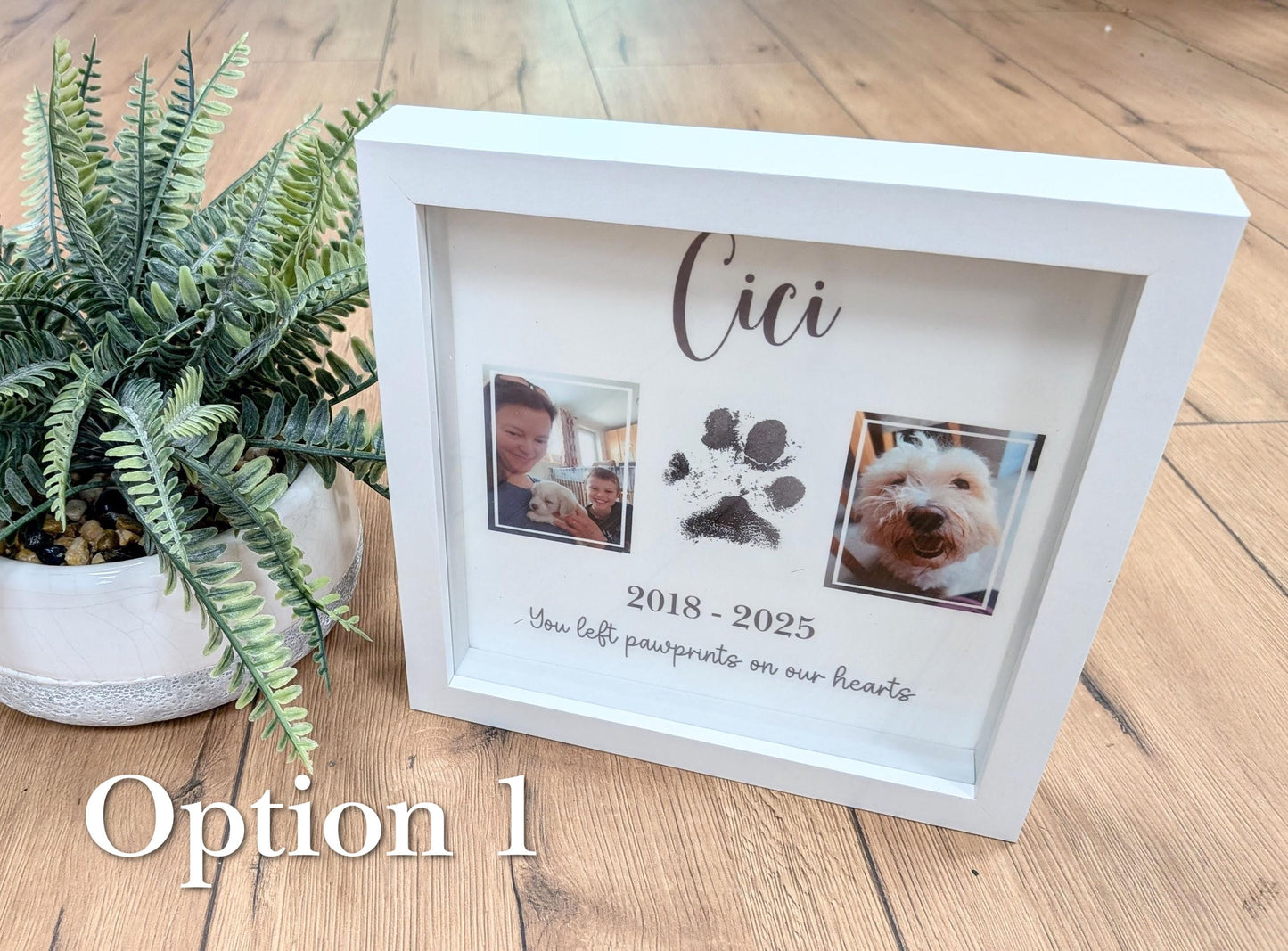 Pet Pawprint Memorial Frame | Pet Loss | Dog Gift
