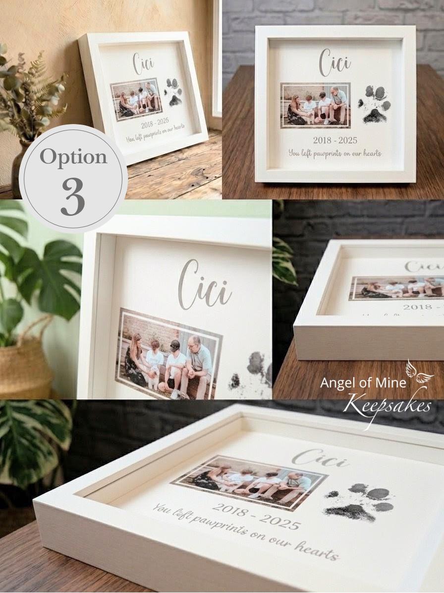 Pet Pawprint Memorial Frame | Pet Loss | Dog Gift