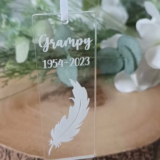 Hanging Christmas Tree Ornament | Personalised Tree Decoration | Personalised Snowflake | Loss of Loved One | Dandelion | Angel Wings