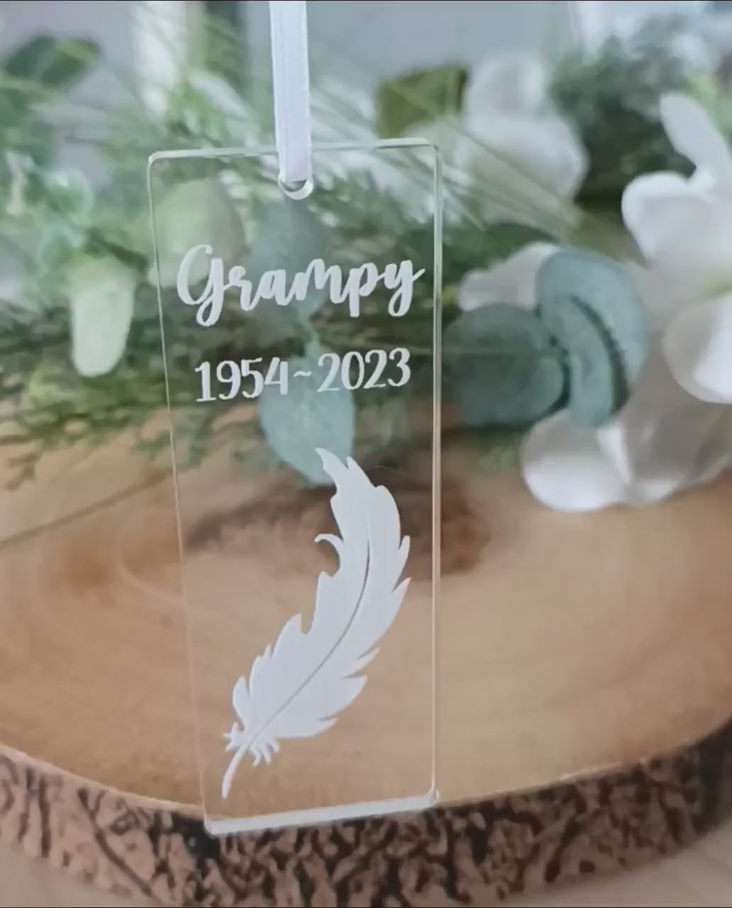 Hanging Christmas Tree Ornament | Personalised Tree Decoration | Personalised Snowflake | Loss of Loved One | Dandelion | Angel Wings