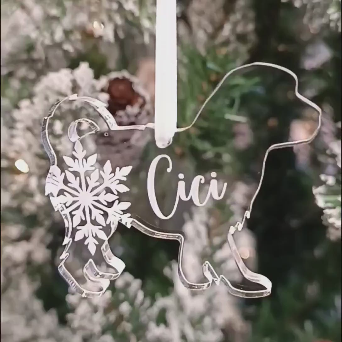 Dog Christmas Tree Ornament | Acrylic Personalised Decoration | Puppy Memorial | 300 Breeds