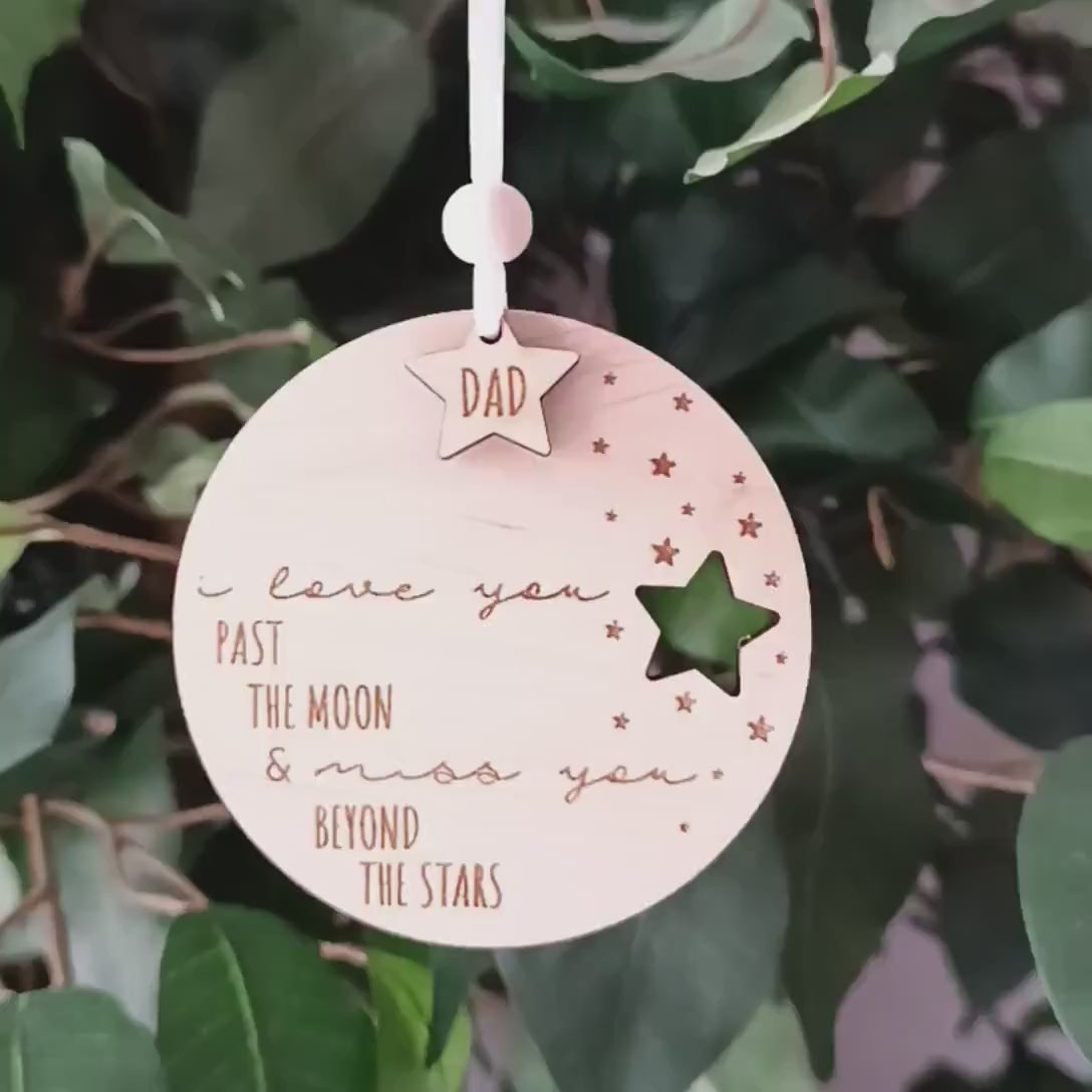 Star Christmas Tree Ornament | I love you | Personalised Tree Decoration | Christmas Memorial | Christmas Wish | Babyloss | Loss of Mum