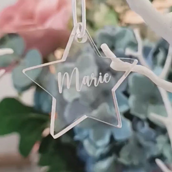Funeral Memorial Favours / Star Funeral Tokens / Personalised Bereavement Keepsake / Wooden Stars / Acrylic Stars