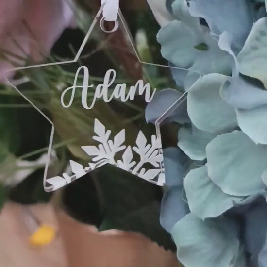 Acrylic Christmas Tree Ornament | Personalised Star Decoration | Personalised Star | Christmas Star